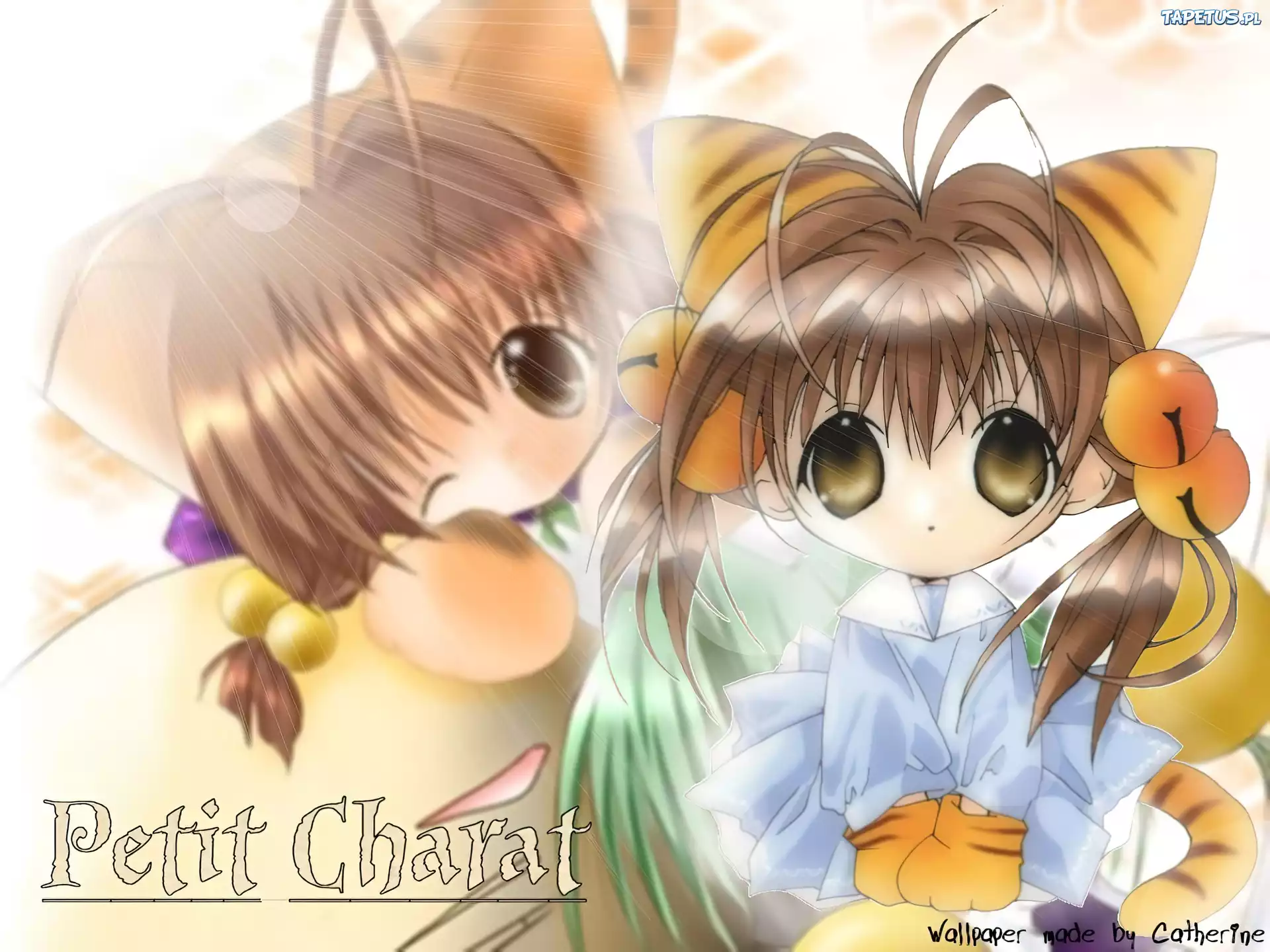Digi Charat, kot, oczy, promienie