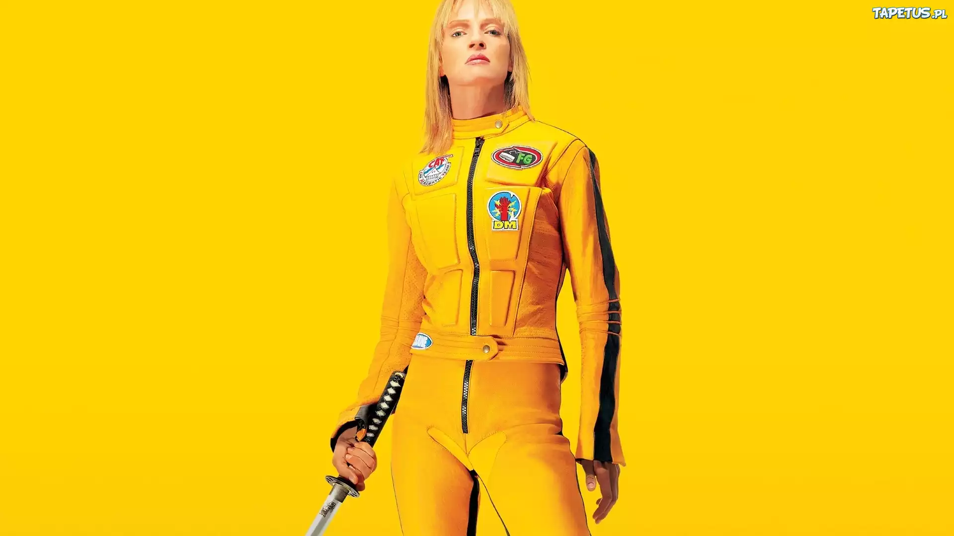 żółty, kombinezon, Uma Thurman