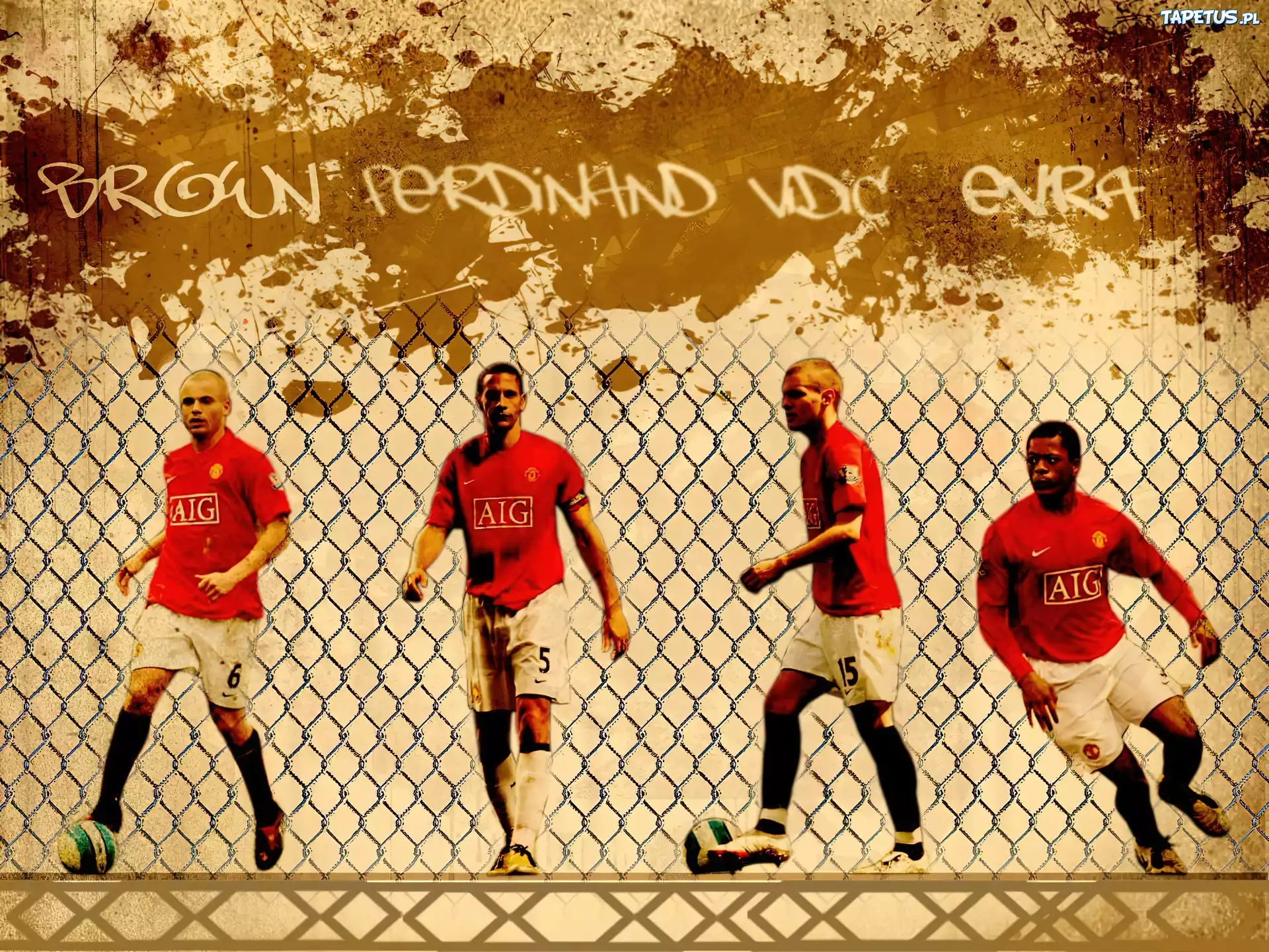 Manchester United, Piłkarze, Brown, Ferdinand, Vidic, Evra