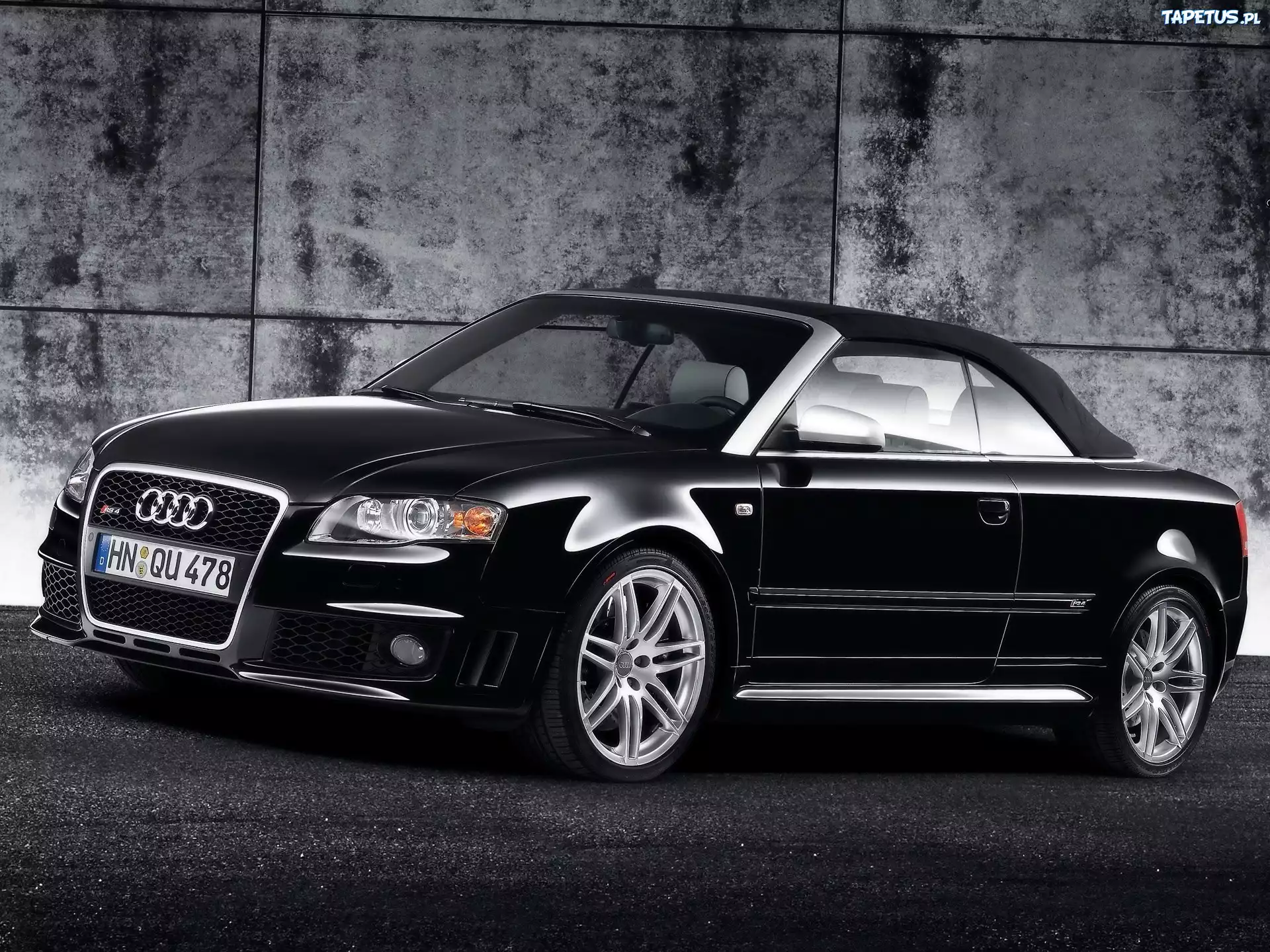 Czarne, Audi RS4, Kabriolet