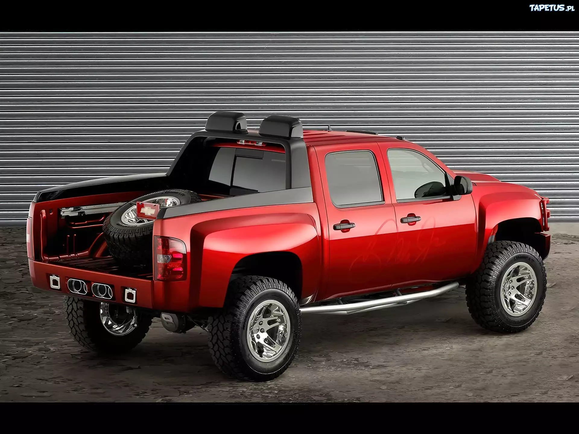 Podniesiony, Chevrolet Silverado, Koło, Zapasowe