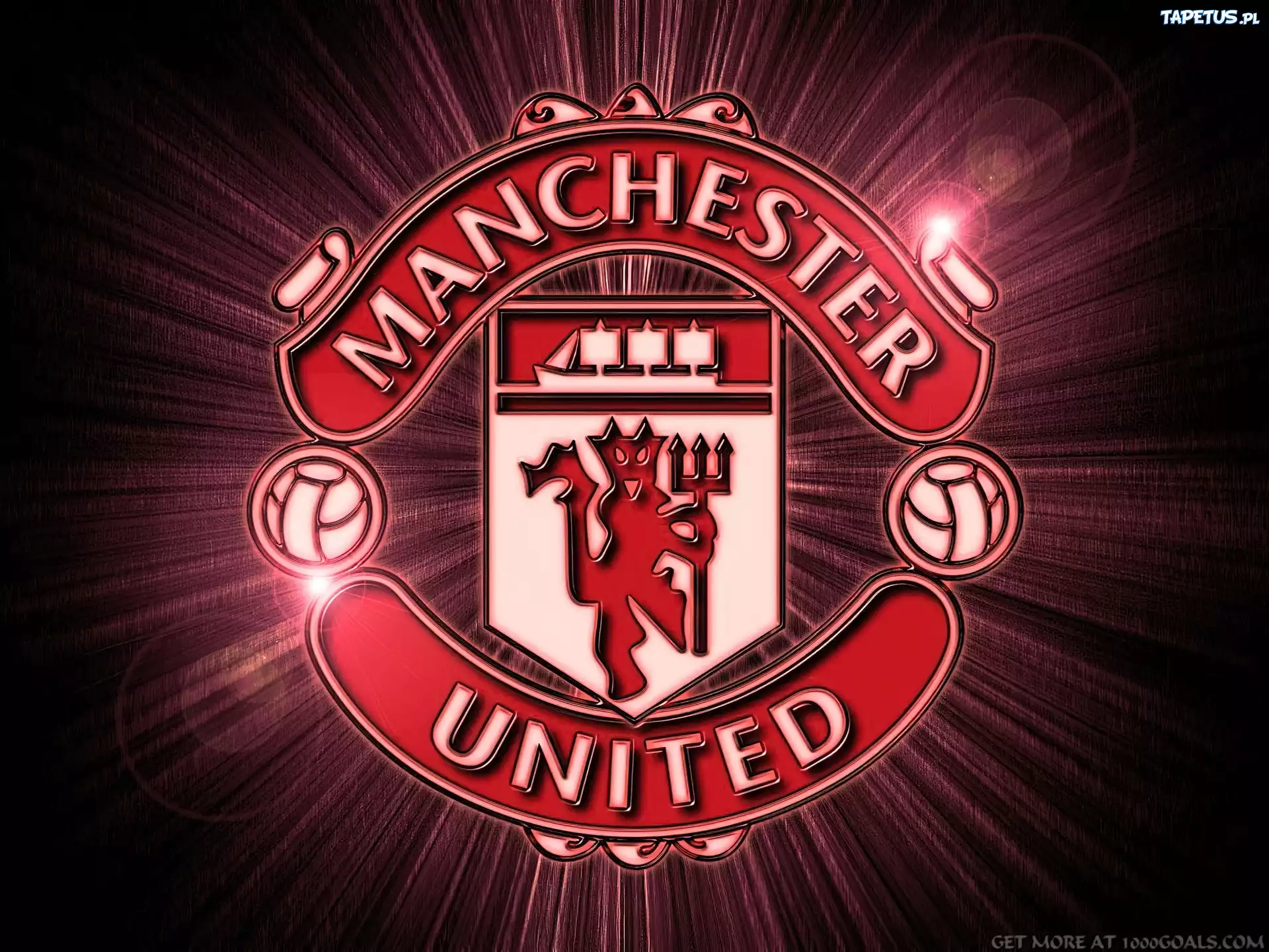 Manchester United, Herb, Czerwone, Oświetlenie