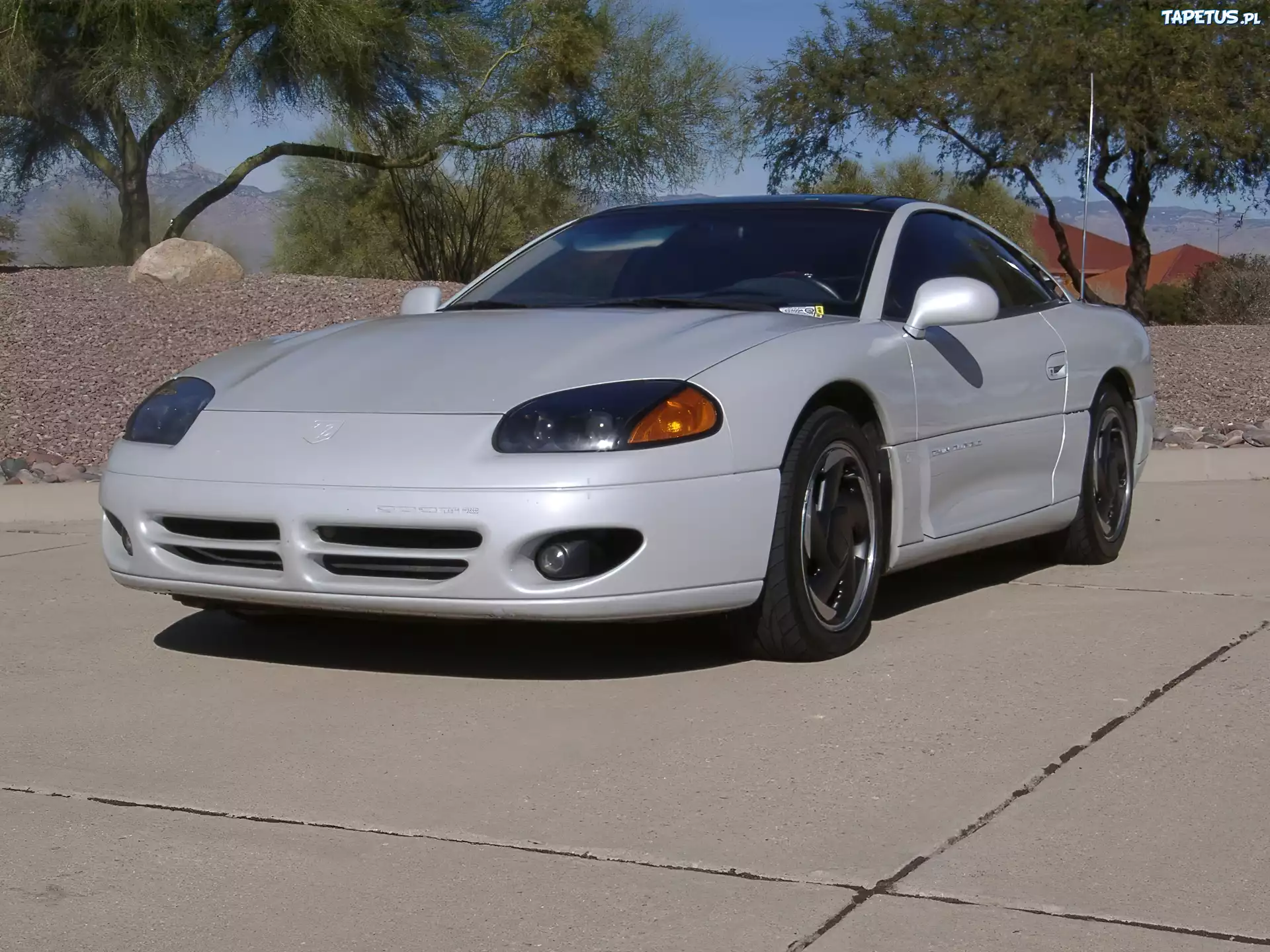 Srebrny, Sportowy, Dodge Stealth