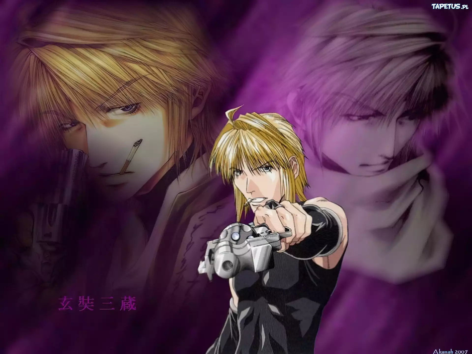 Saiyuki, pistolet, facet, postacie