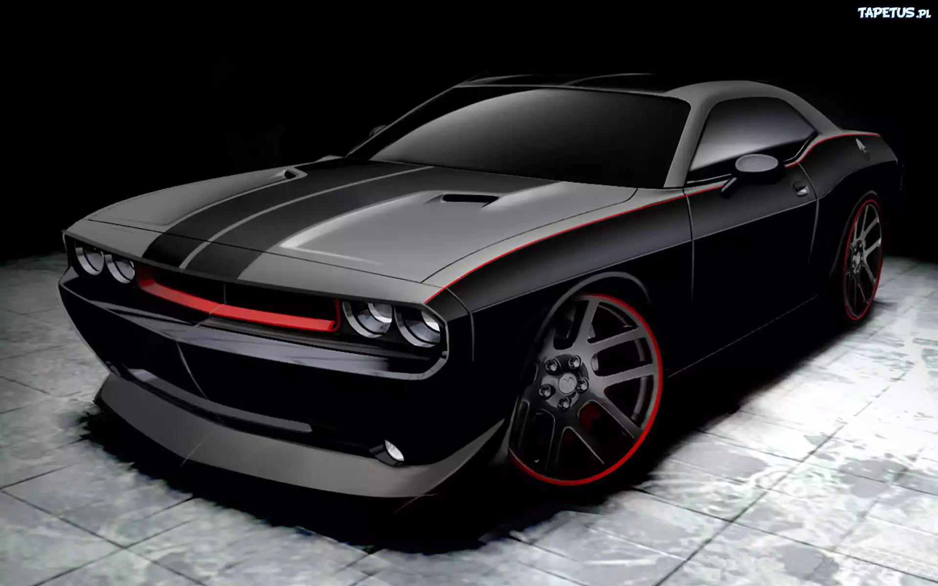 Czarny, Mat, Dodge Challenger