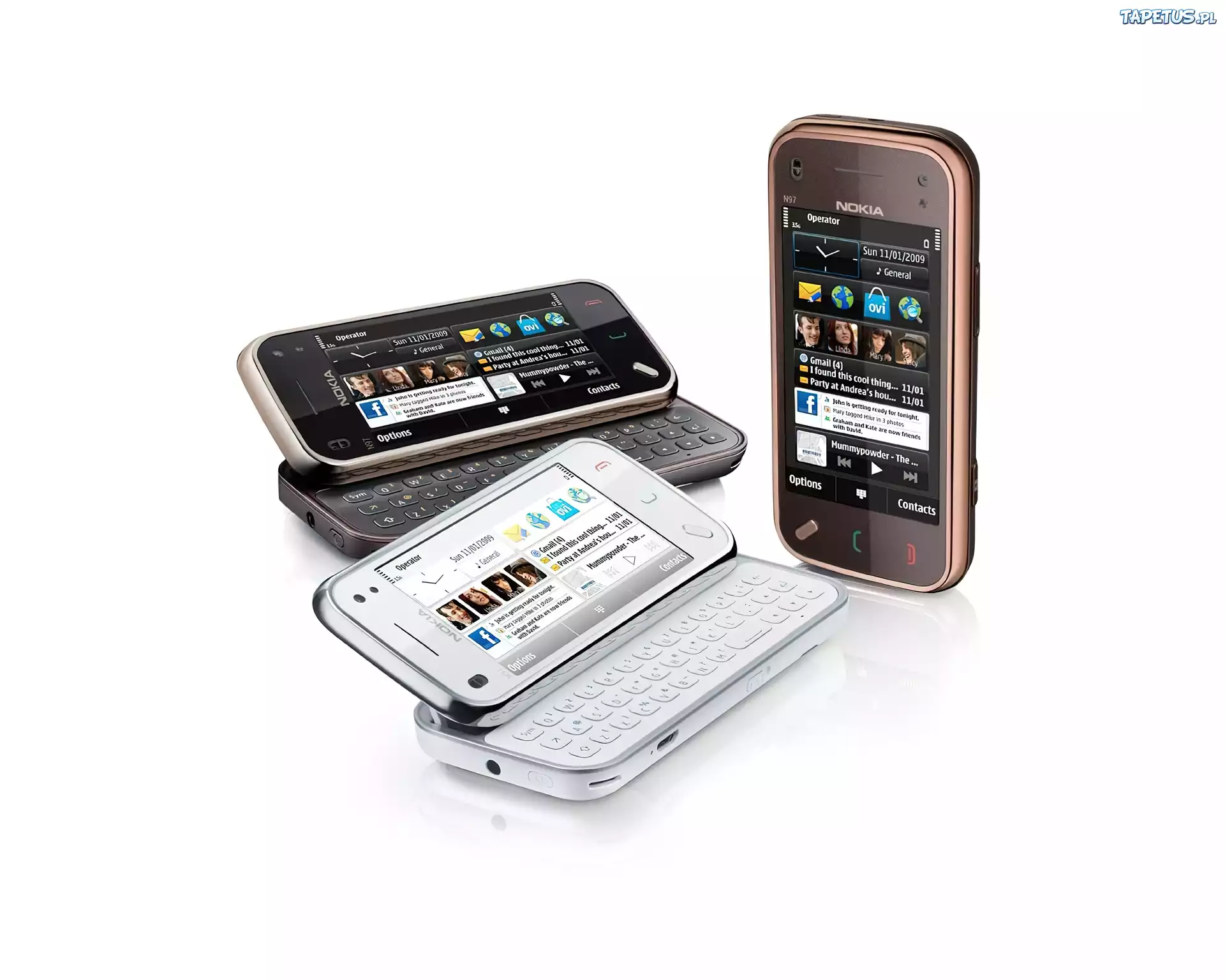 Nokia N97, Srebrna, Czarna, Brązowa