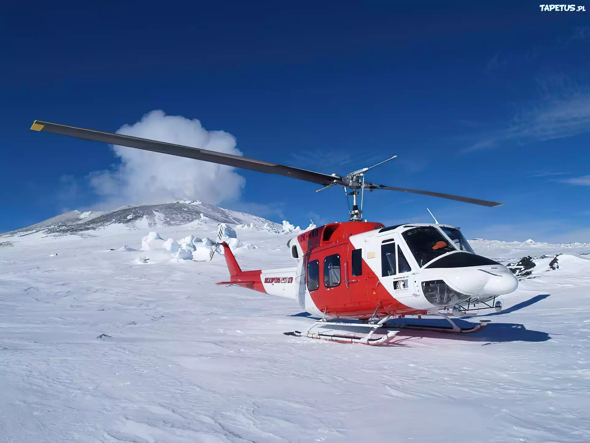 Helikopter, Bell, Góry, Zima