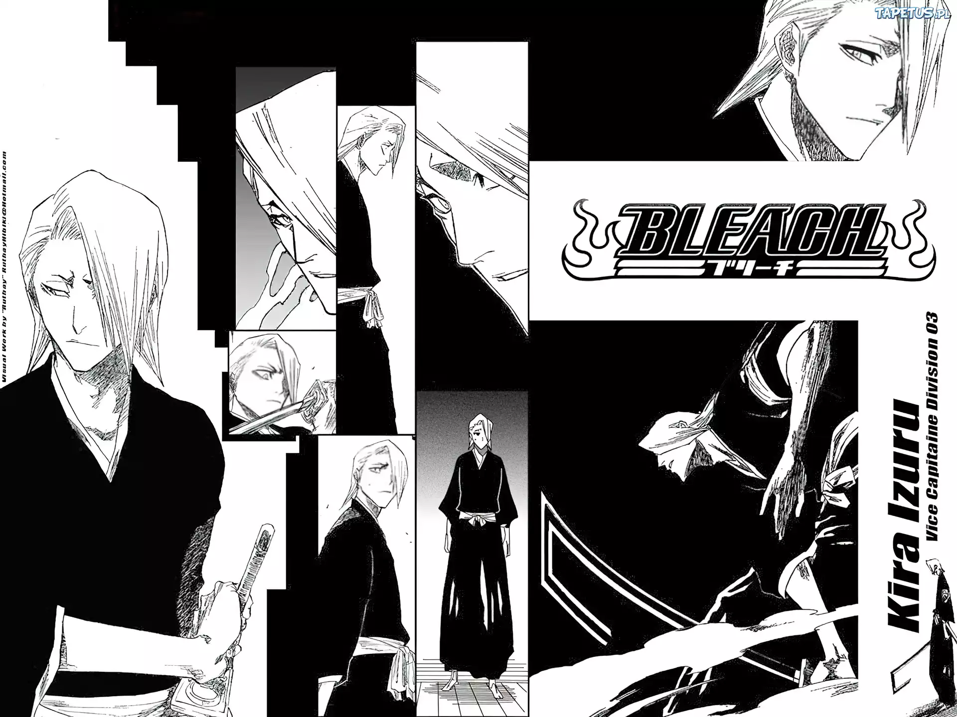 Bleach, ludzie, postać, napisy, ubranie