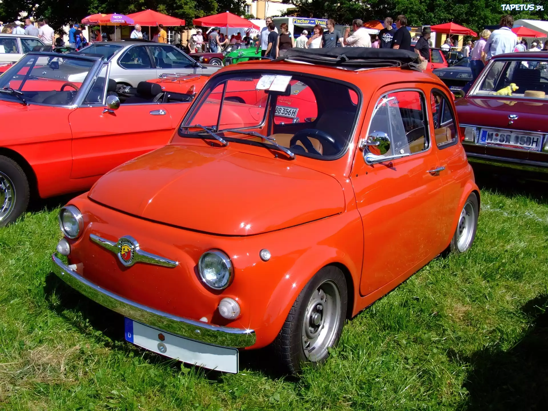 Czerwony, Abarth 595, Bagażnik, Chrom