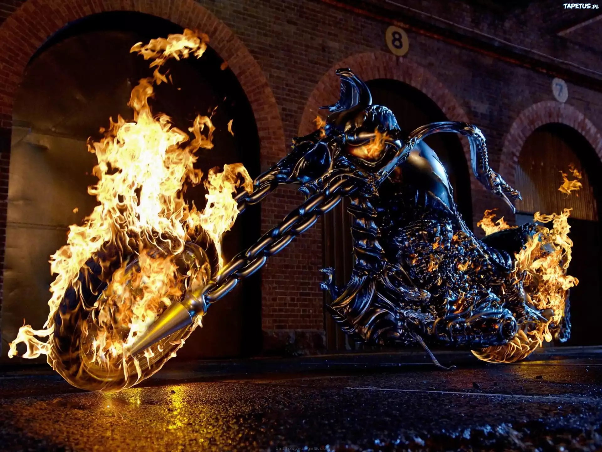 Motocykl, Ghost Rider, Płomienie