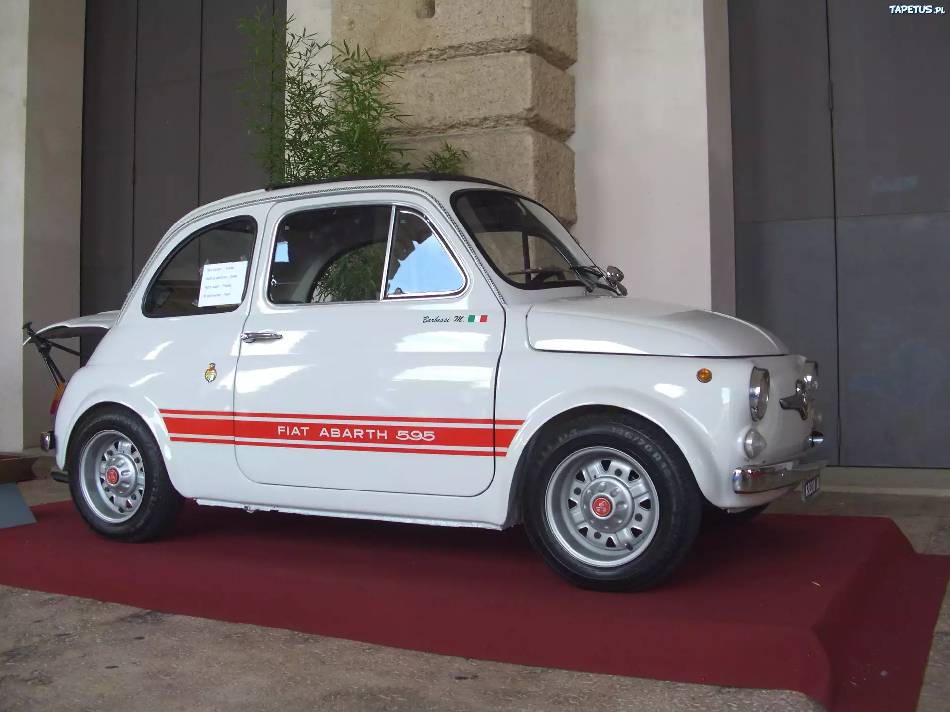 Biały, Abarth 595, Klasyk, Wystawa