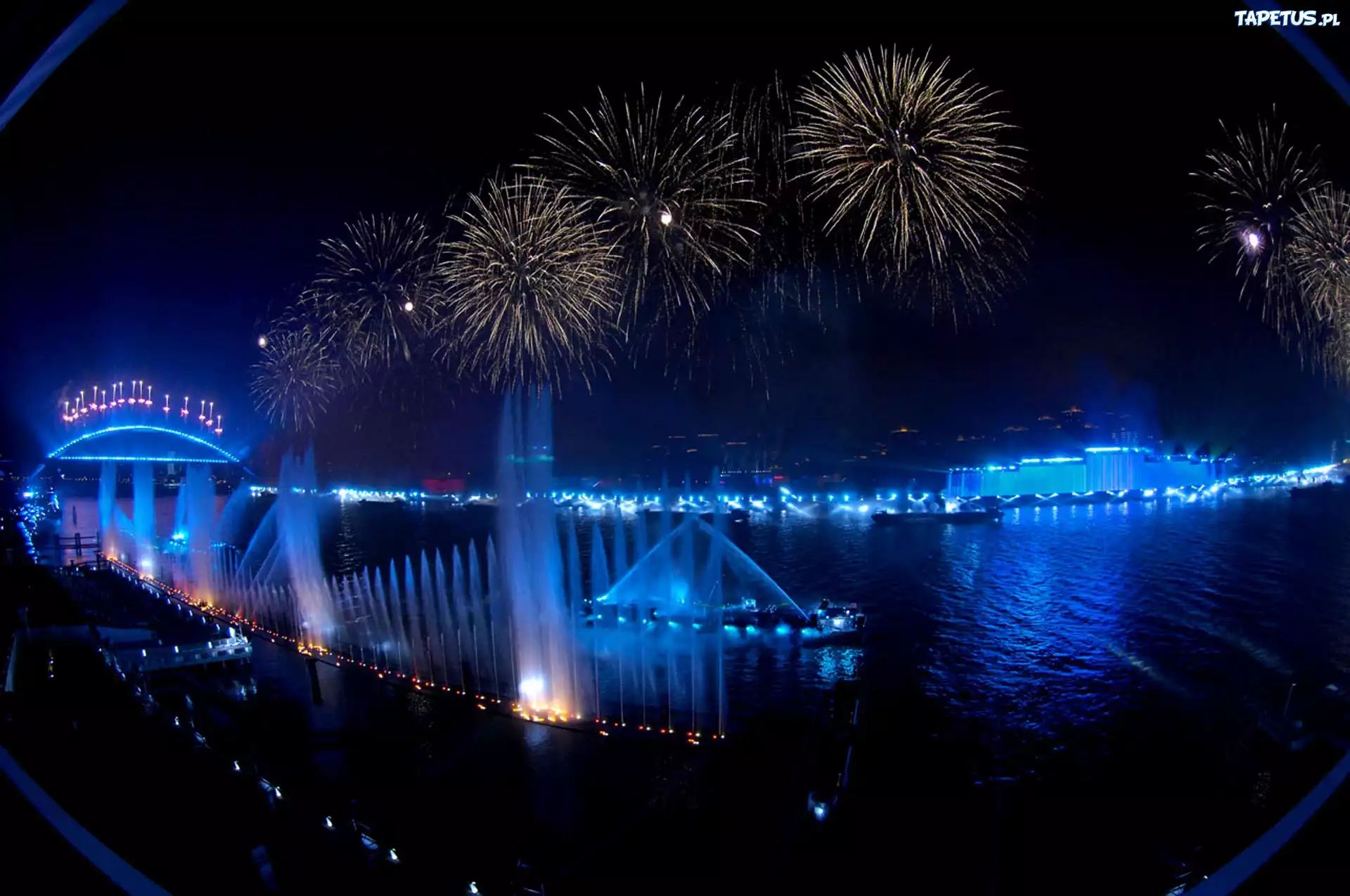 Szanghaj, Expo2010, Noc, Pokaz, Sztucznych, Ogni