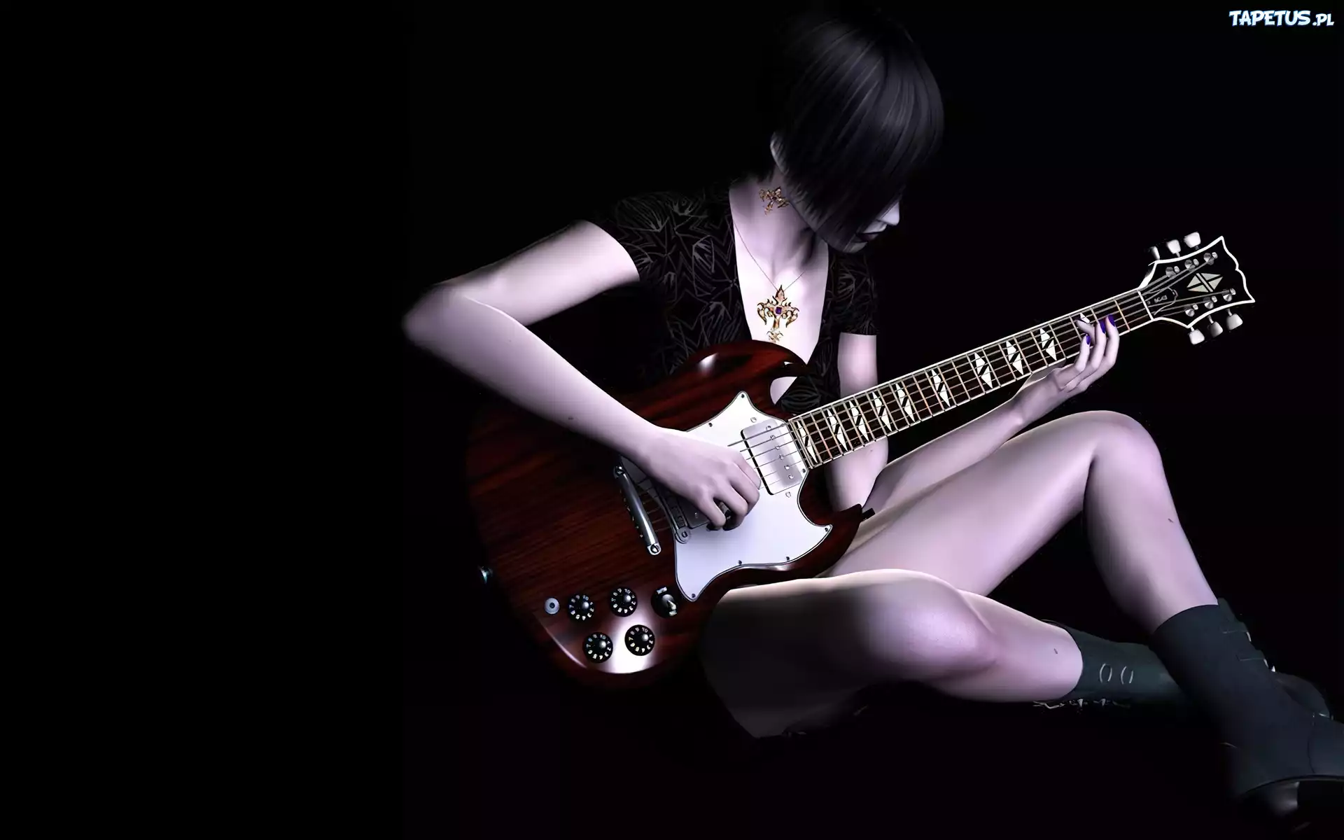 Kobieta, Gitara, Animacja