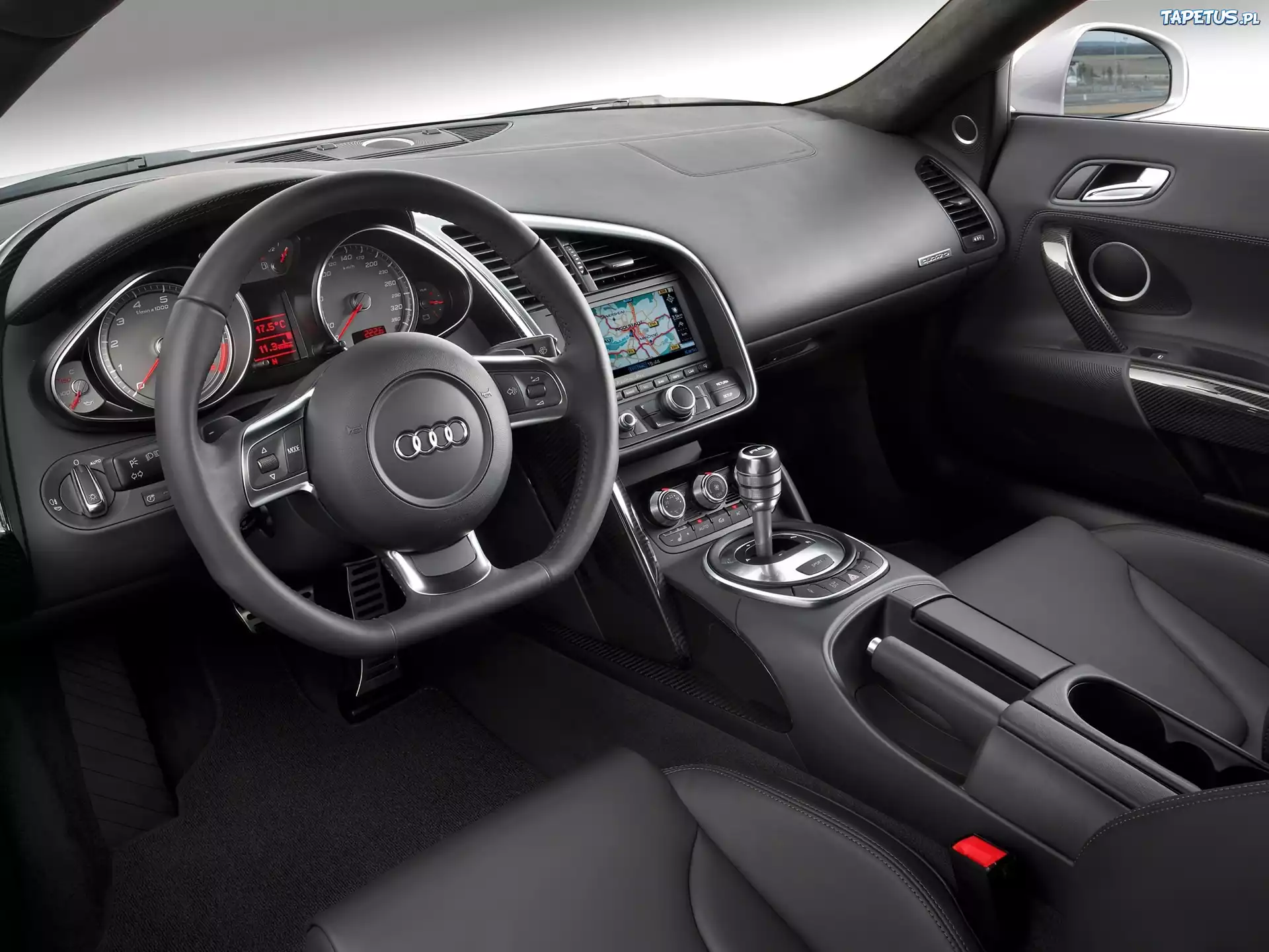 Audi R8, Wnętrze, Spłaszczona, Kierownica