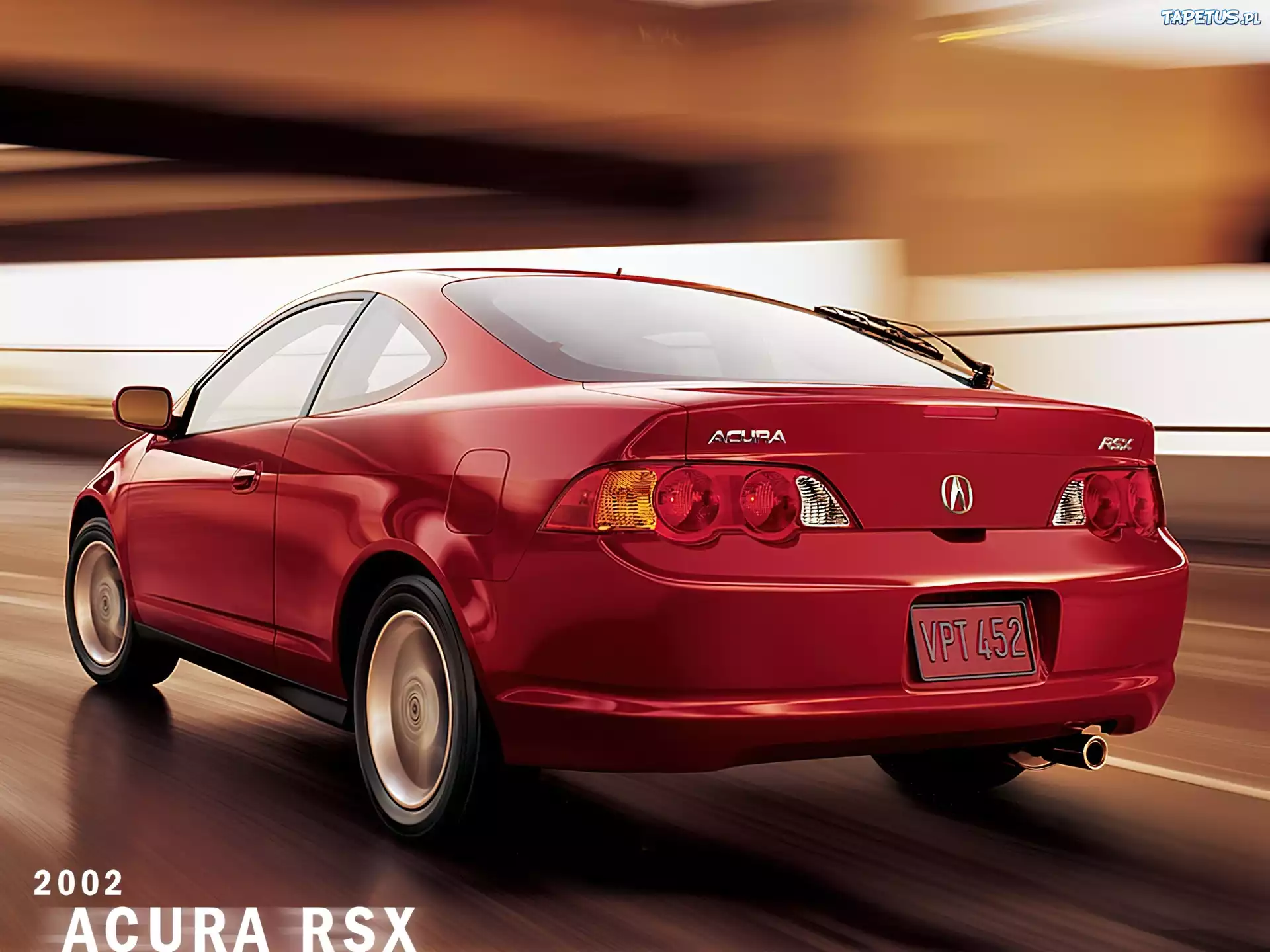 Czerwona, Acura RSX, Tył