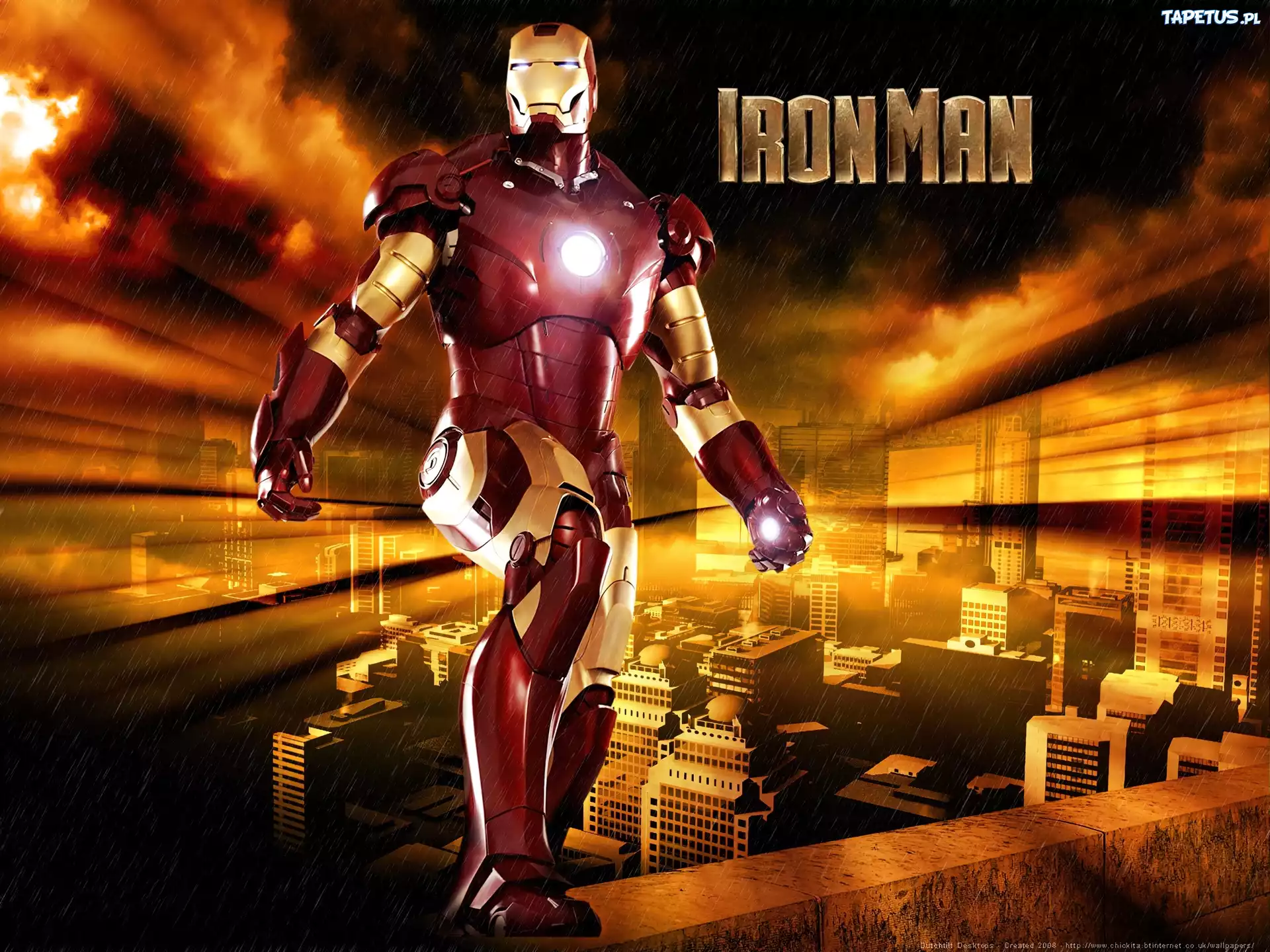 Iron Man, robot, deszcz