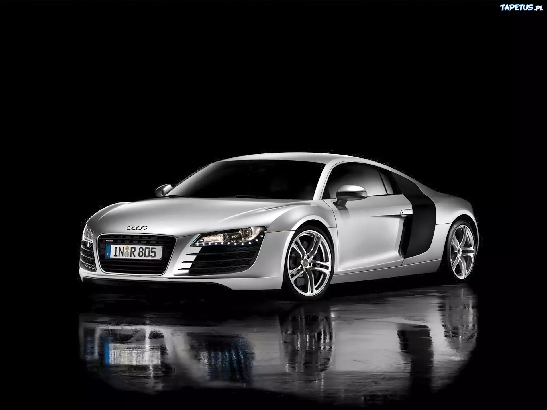 Audi R8, Mokry, Asfalt, Odbicie