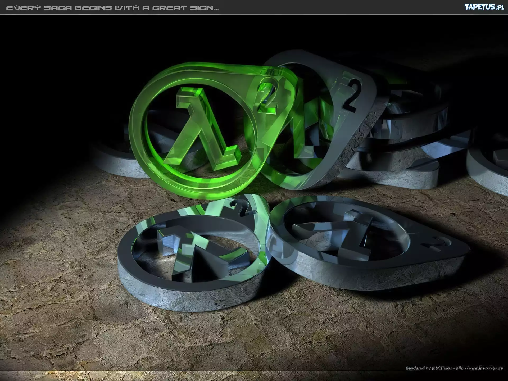 ziemie, chodnik, logo, Half Life 2