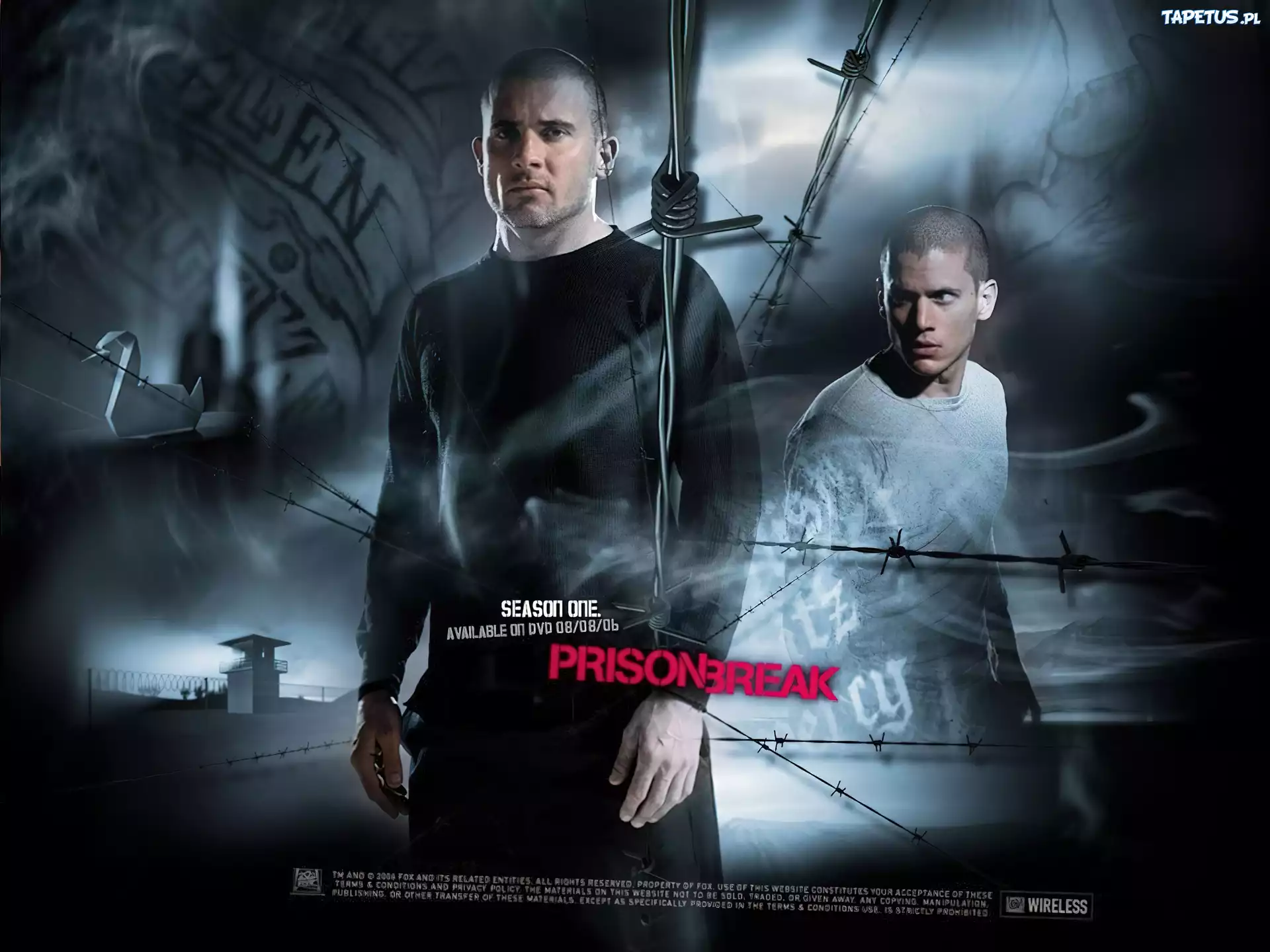 drut, kolczasty, Prison Break, Wentworth Miller, Dominic Purcell