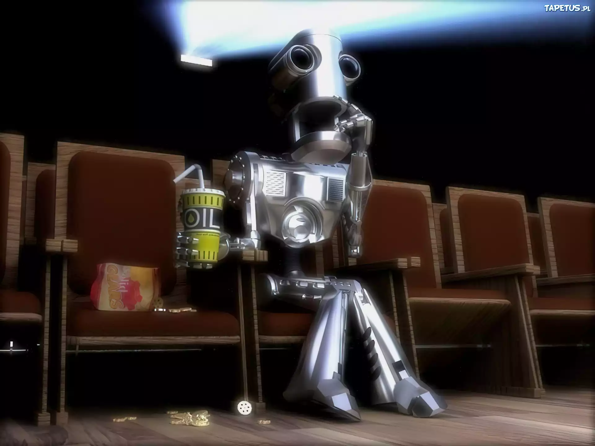 Robot, Kino, Puszka, Oleju