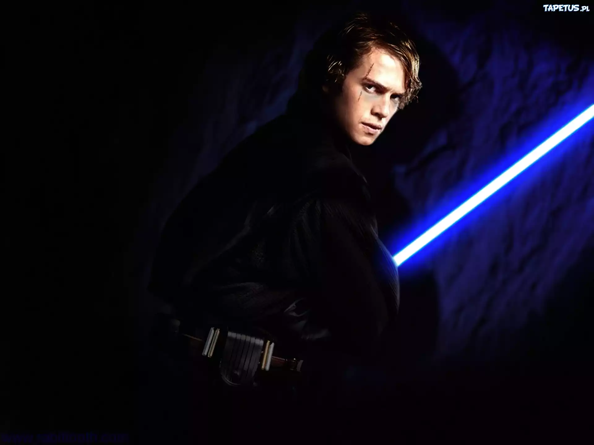 Hayden Christensen,jasne włosy, miecz
