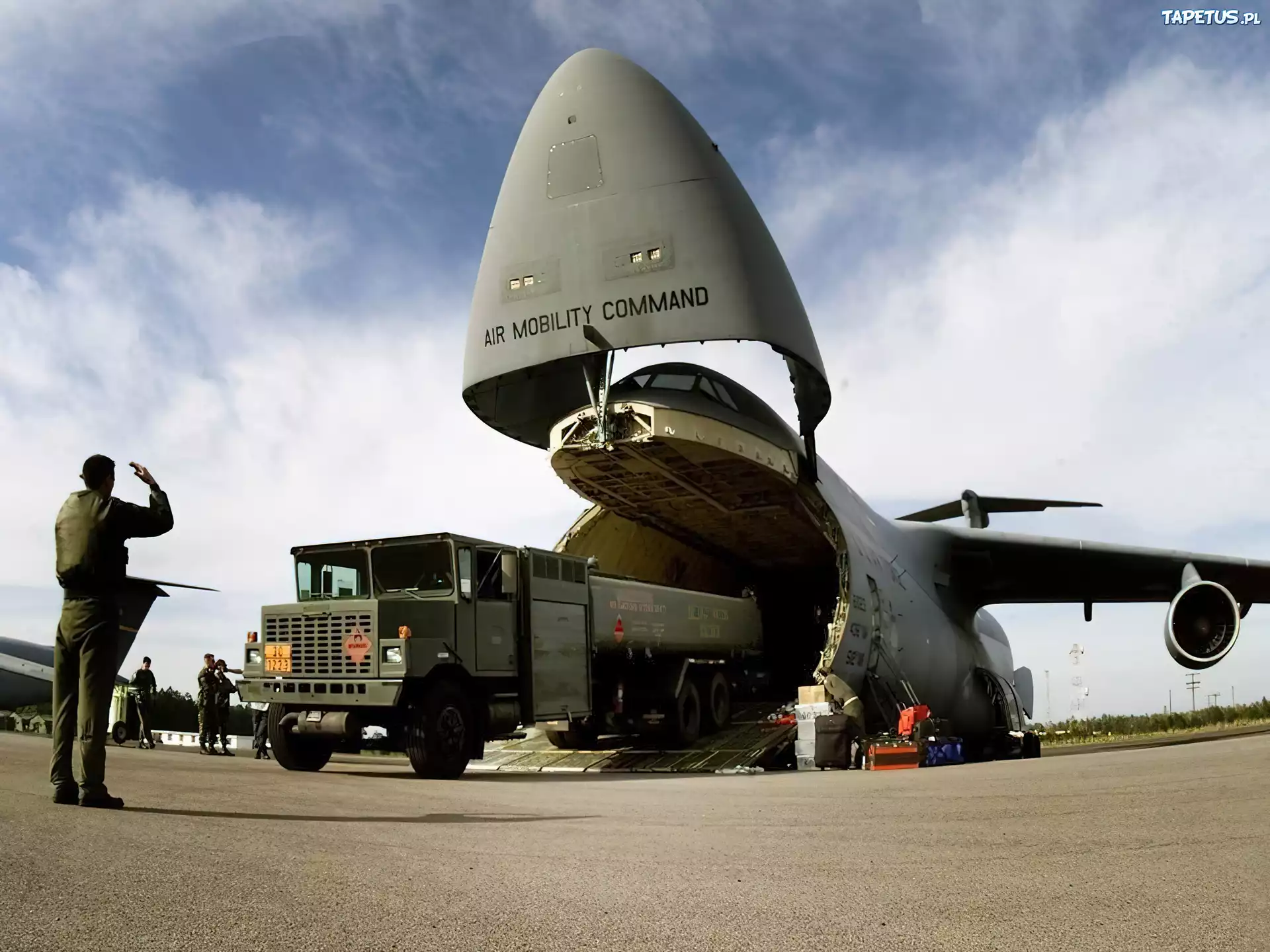 Samolot, Transportowy, Wyładunek, C-5 Galaxy