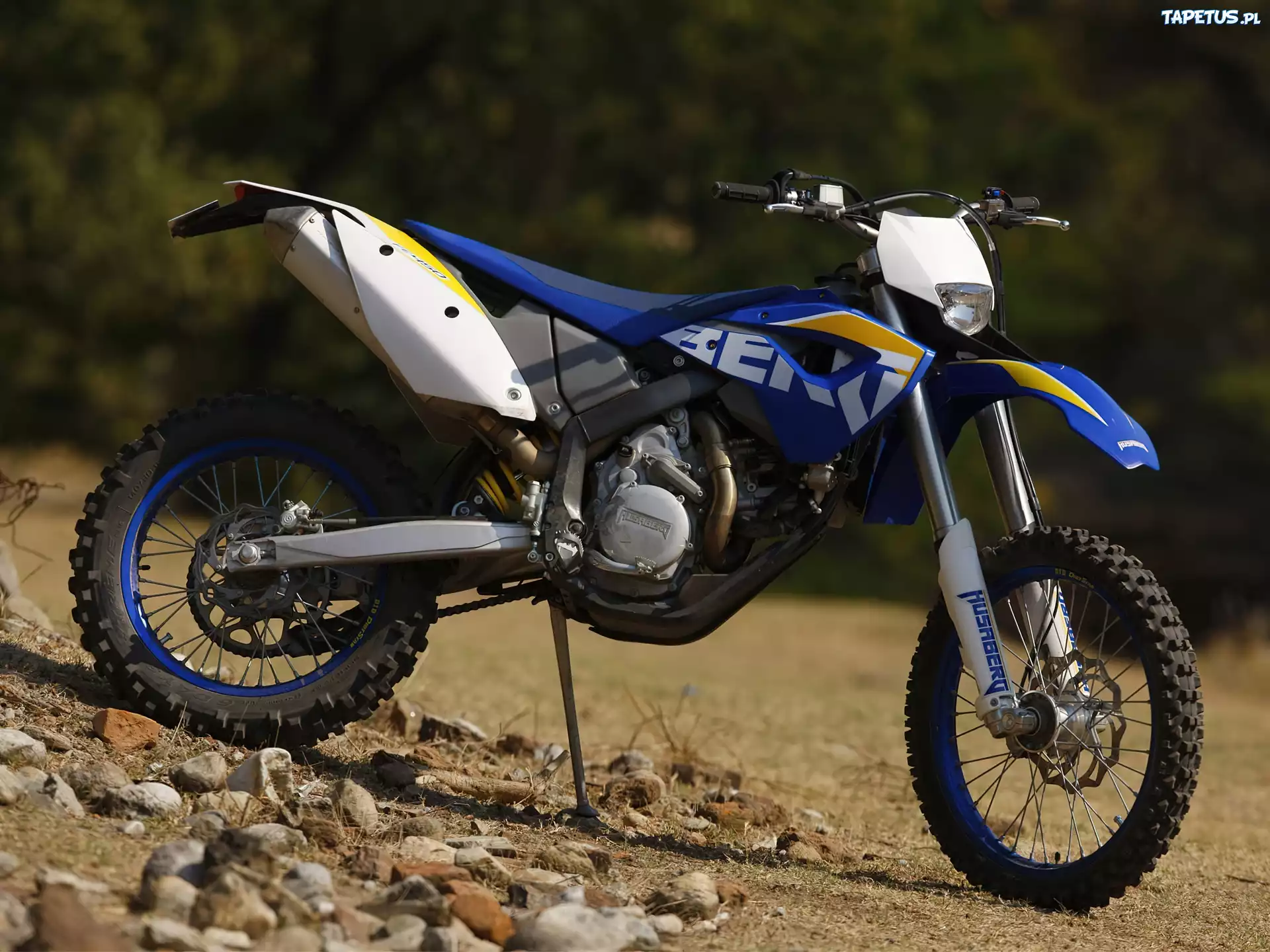Niebieski, Husaberg FE450, Stopka