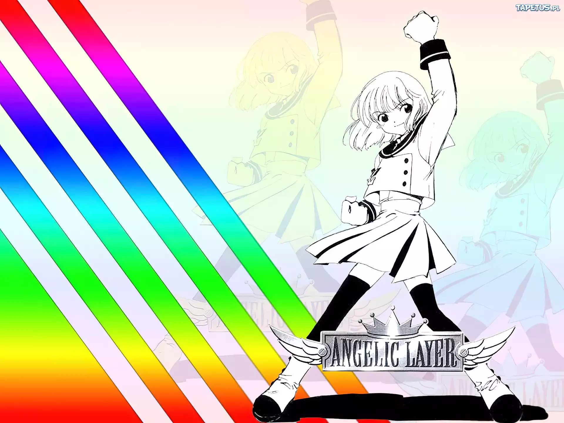 Angelic Layer, dziewczyna, napis, logo