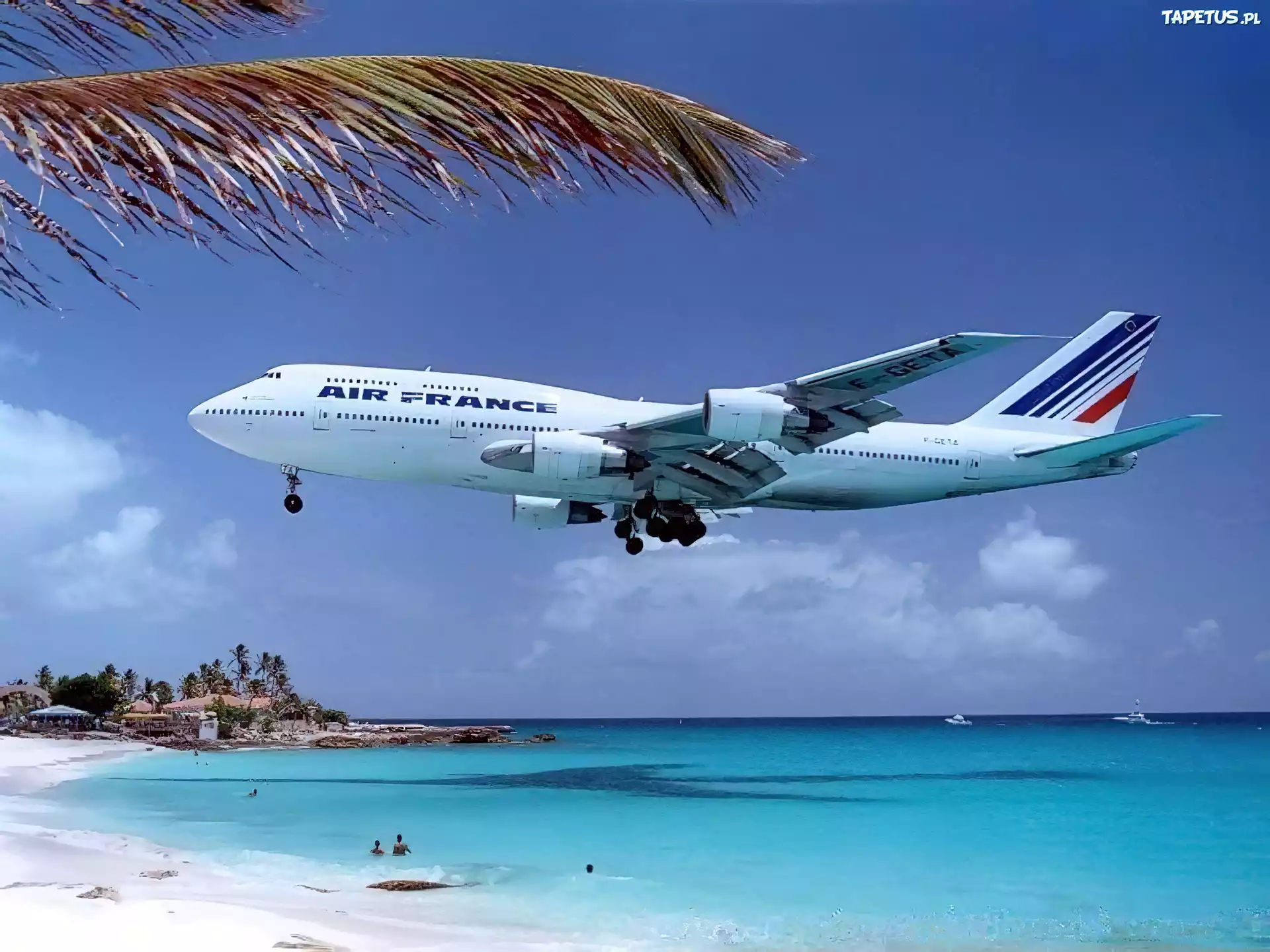 Plaża, Ocean, Samolot, Air, France