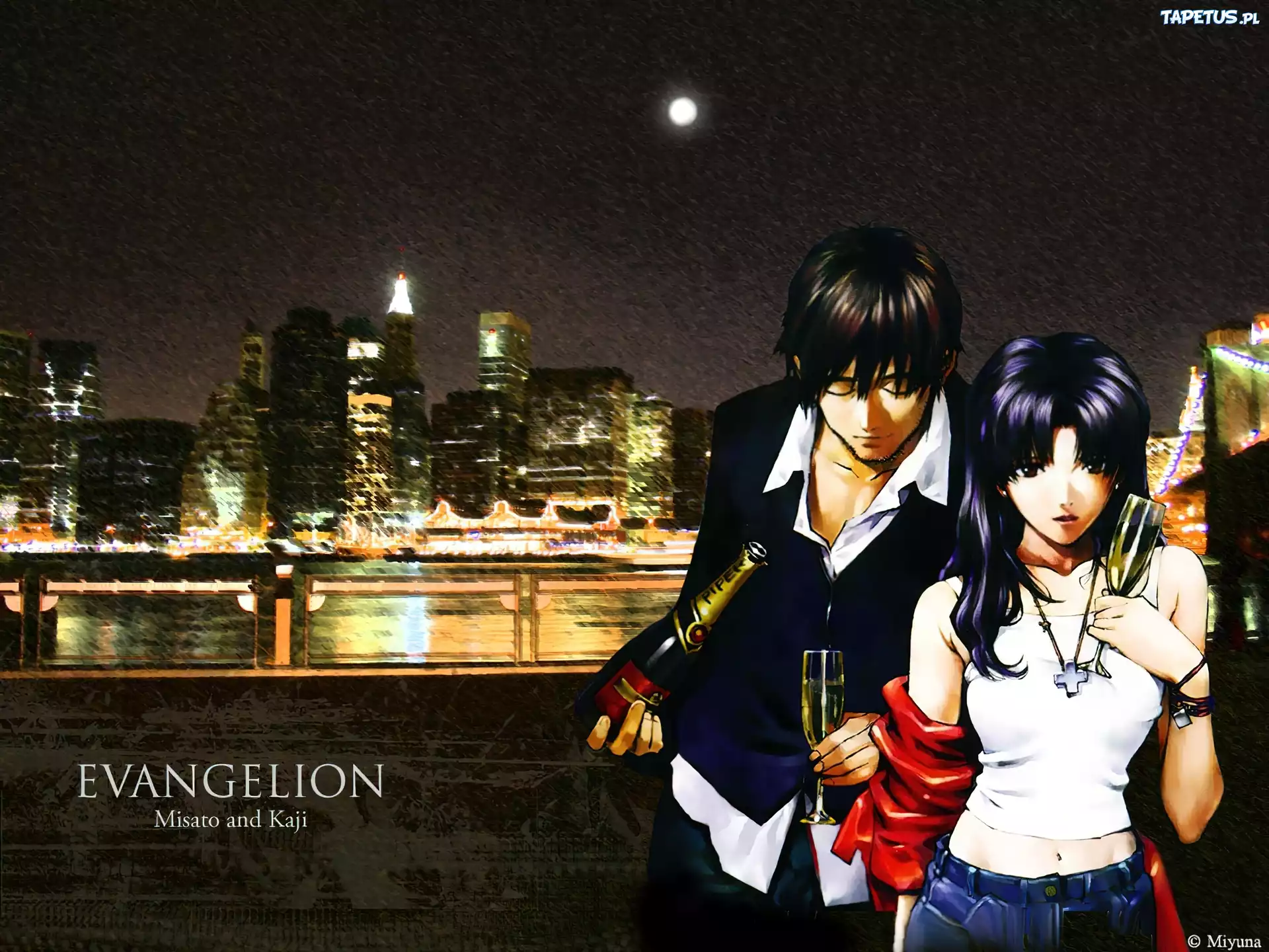 Neon Genesis Evangelion, miasto, szampan, para