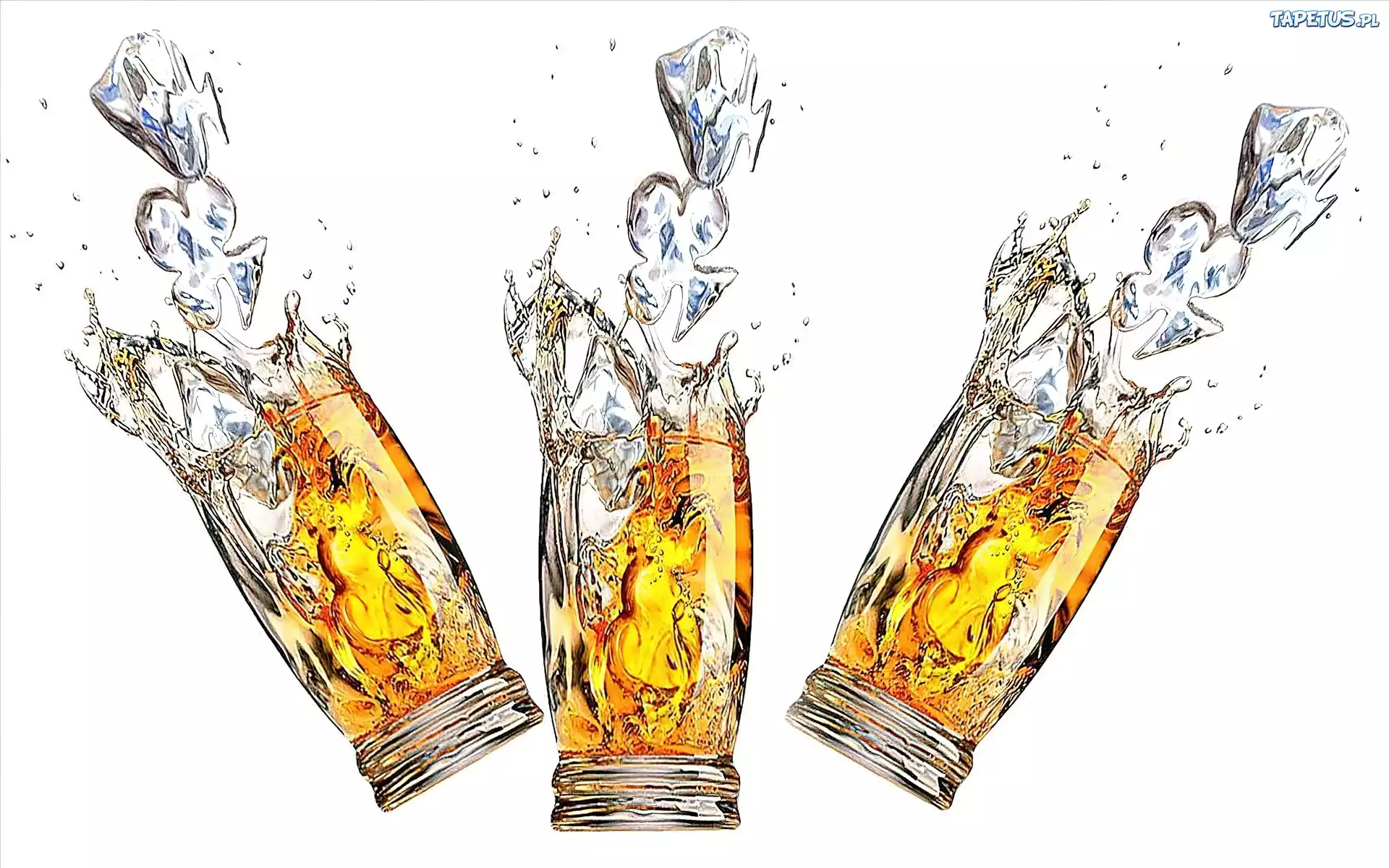 Drinki, Szklanki, Kostki, Lodu