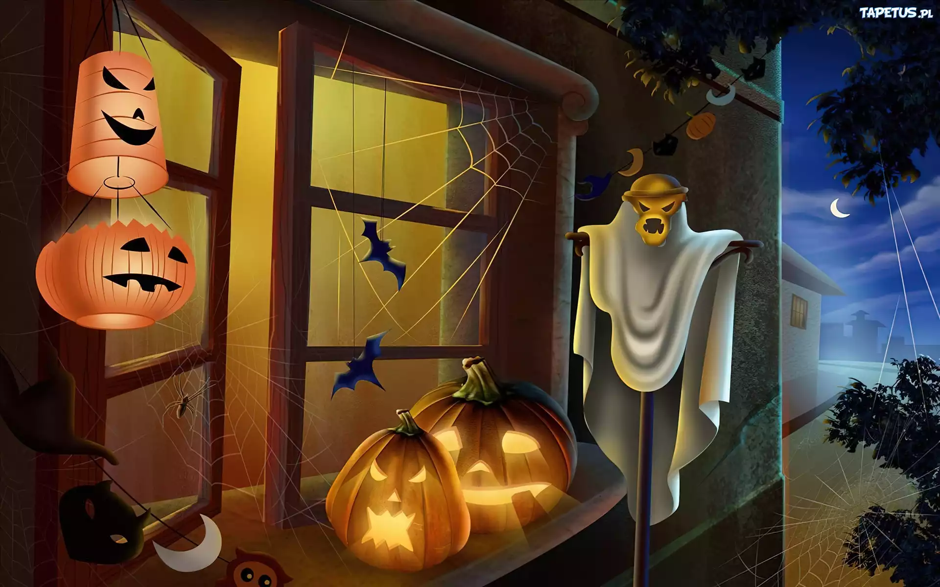 Dynie, Halloween, Nietoperze