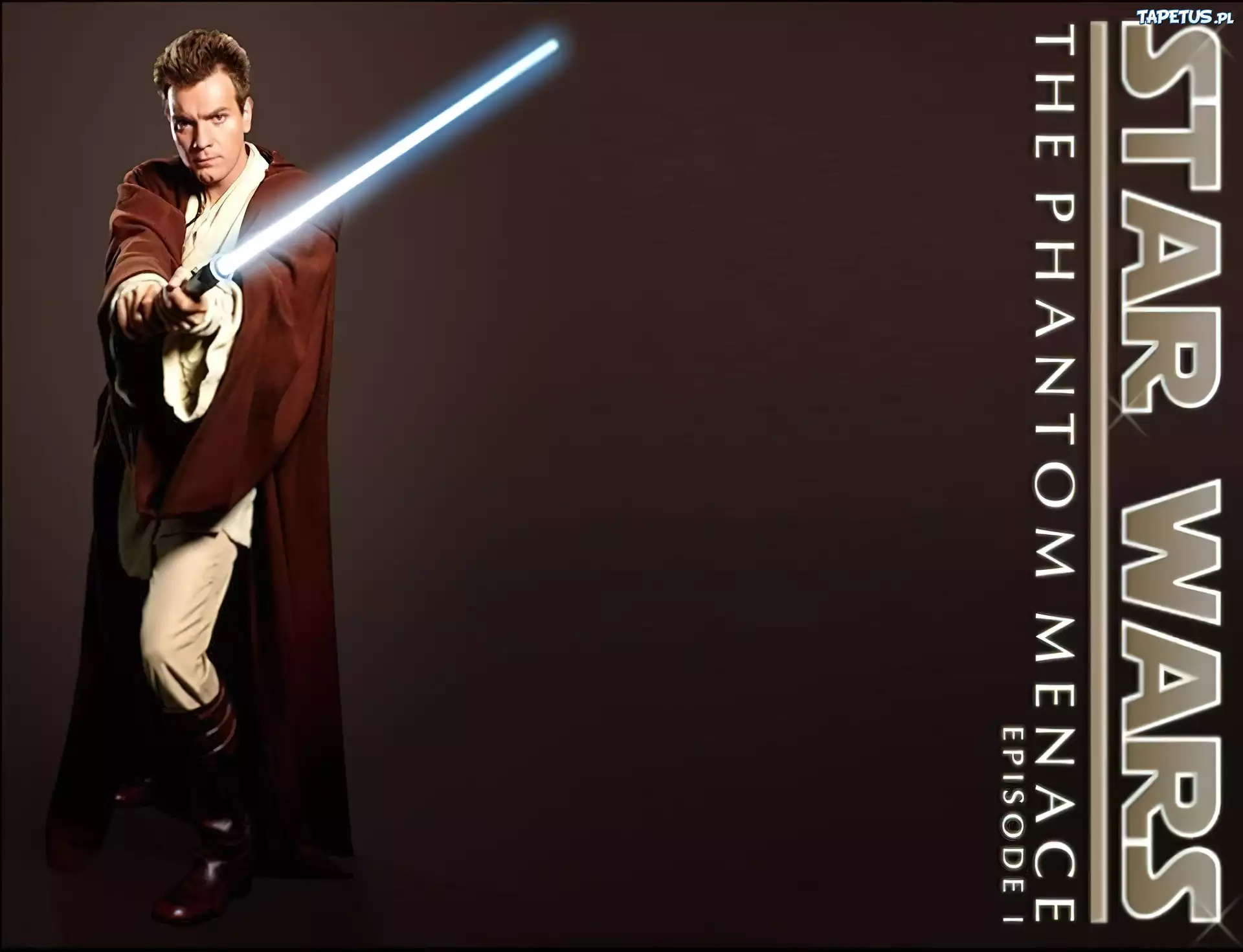 Star Wars, Ewan McGregor, szata, napis, laser