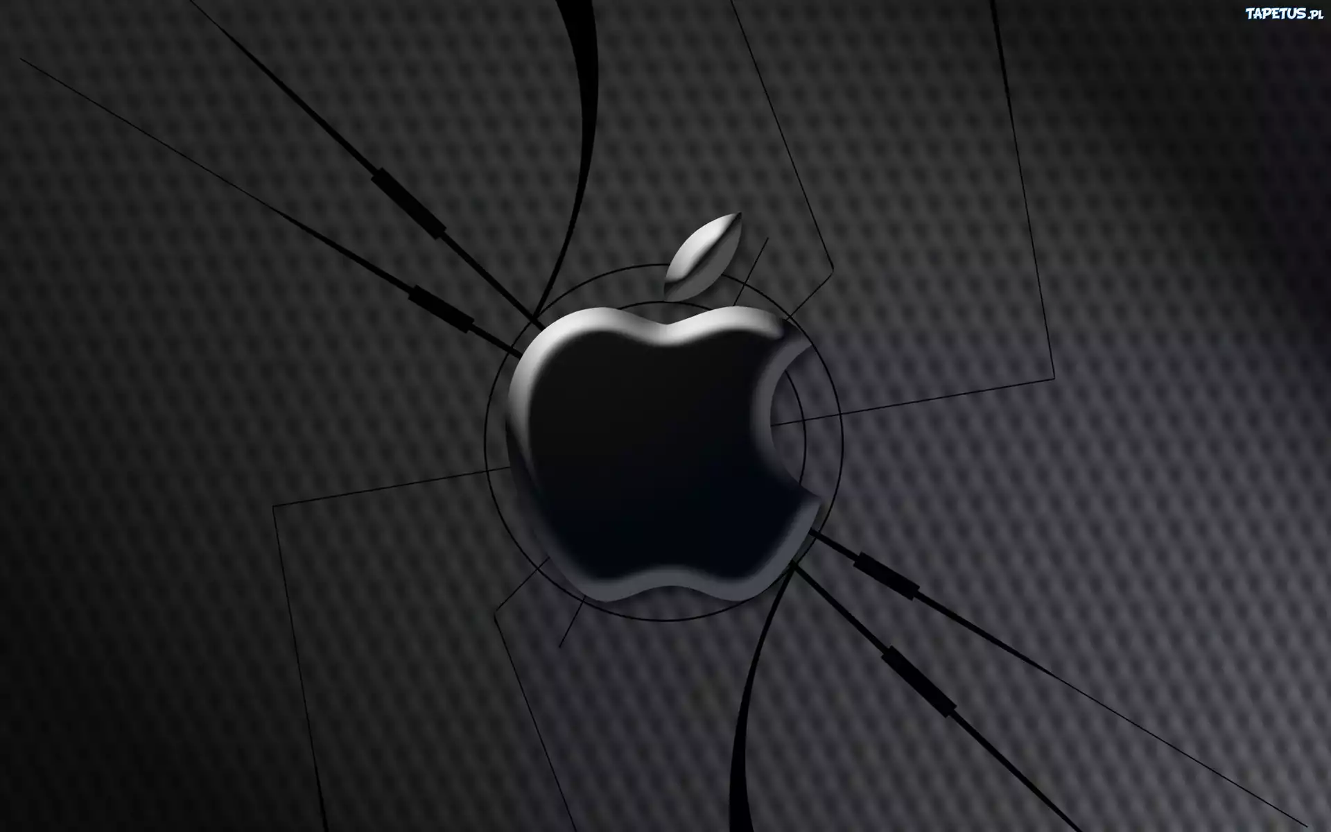 Apple, Logo, Czarne, Tło