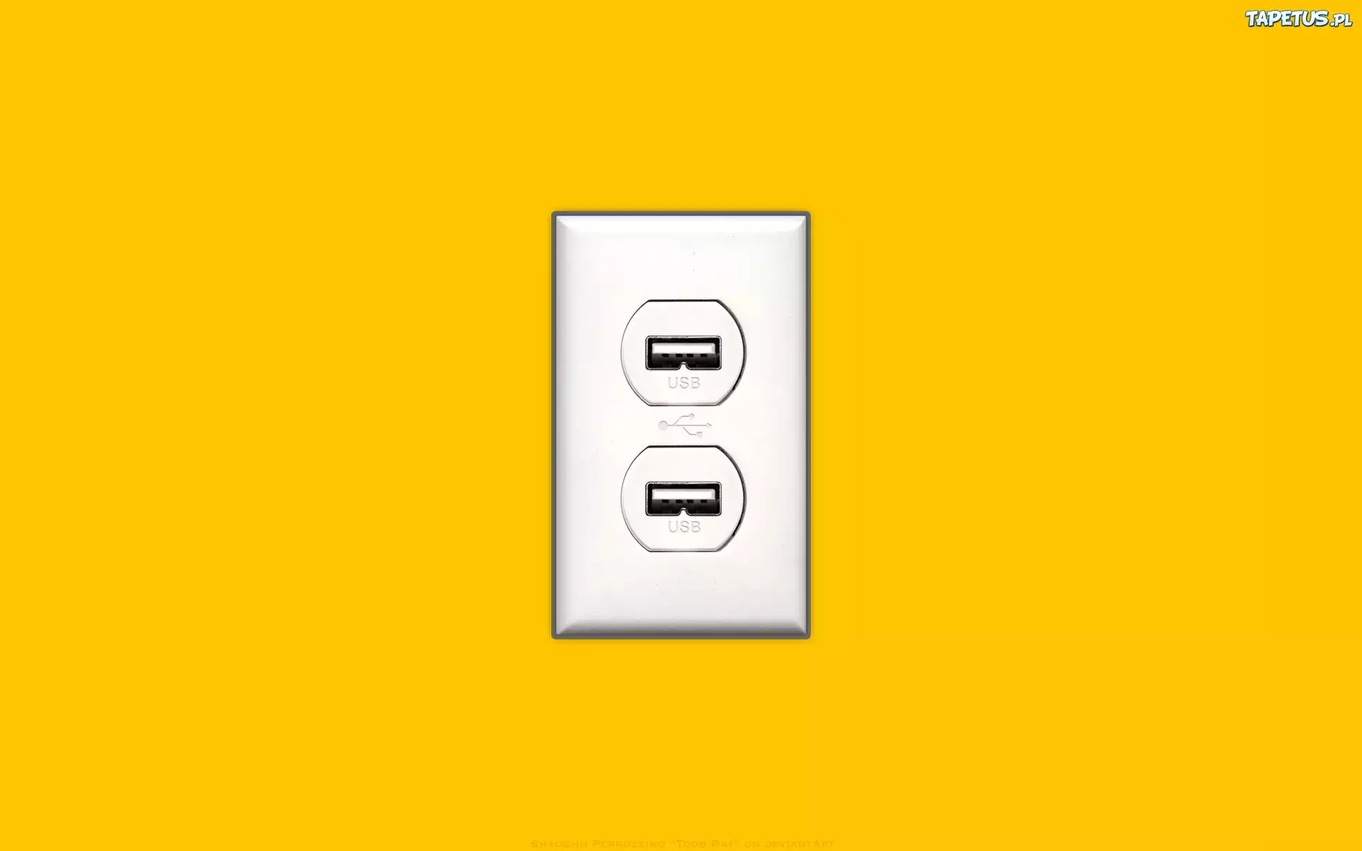 Żółte, Tło, Gniazdo, USB
