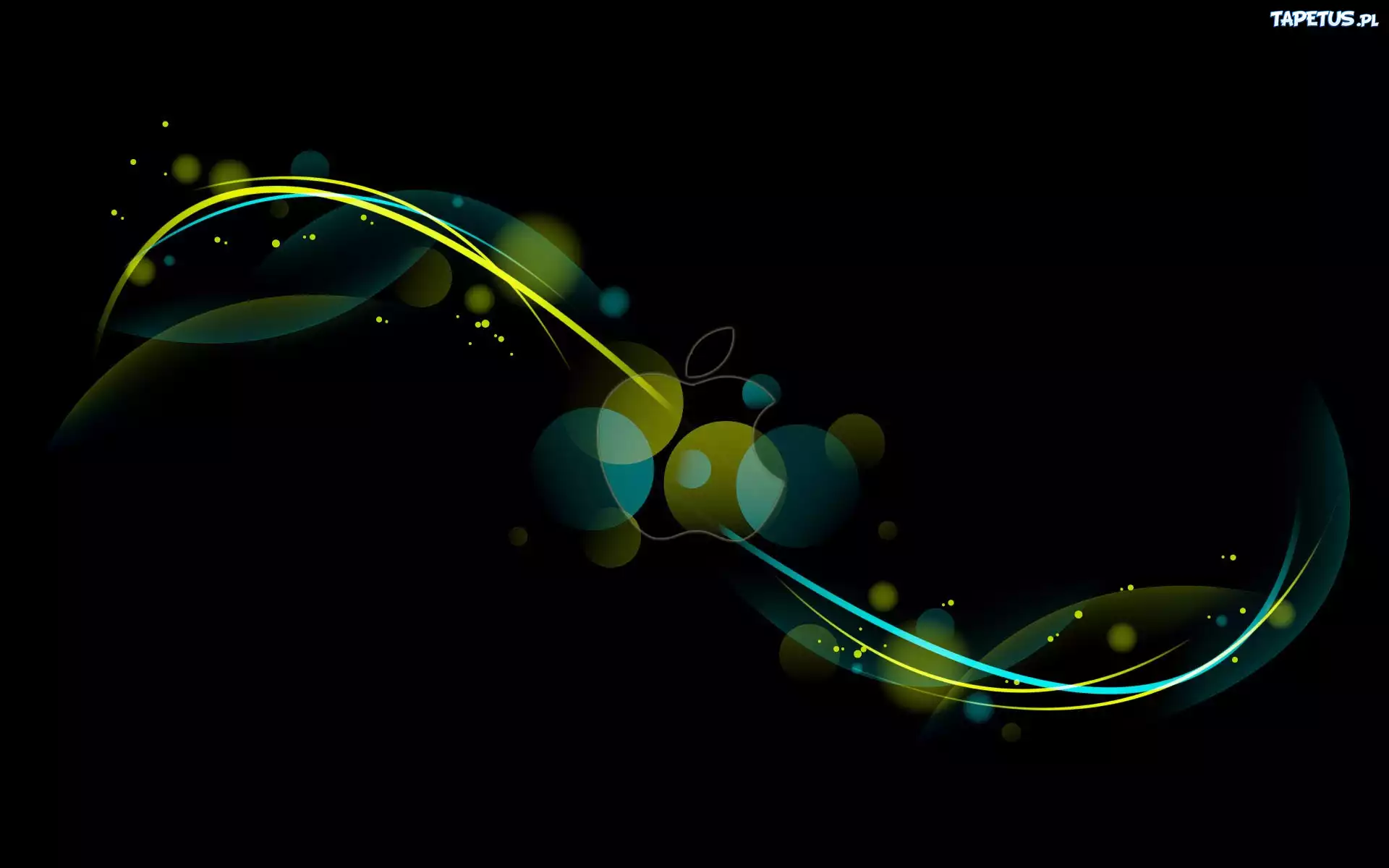 Apple, Abstract, Czarne, Tło