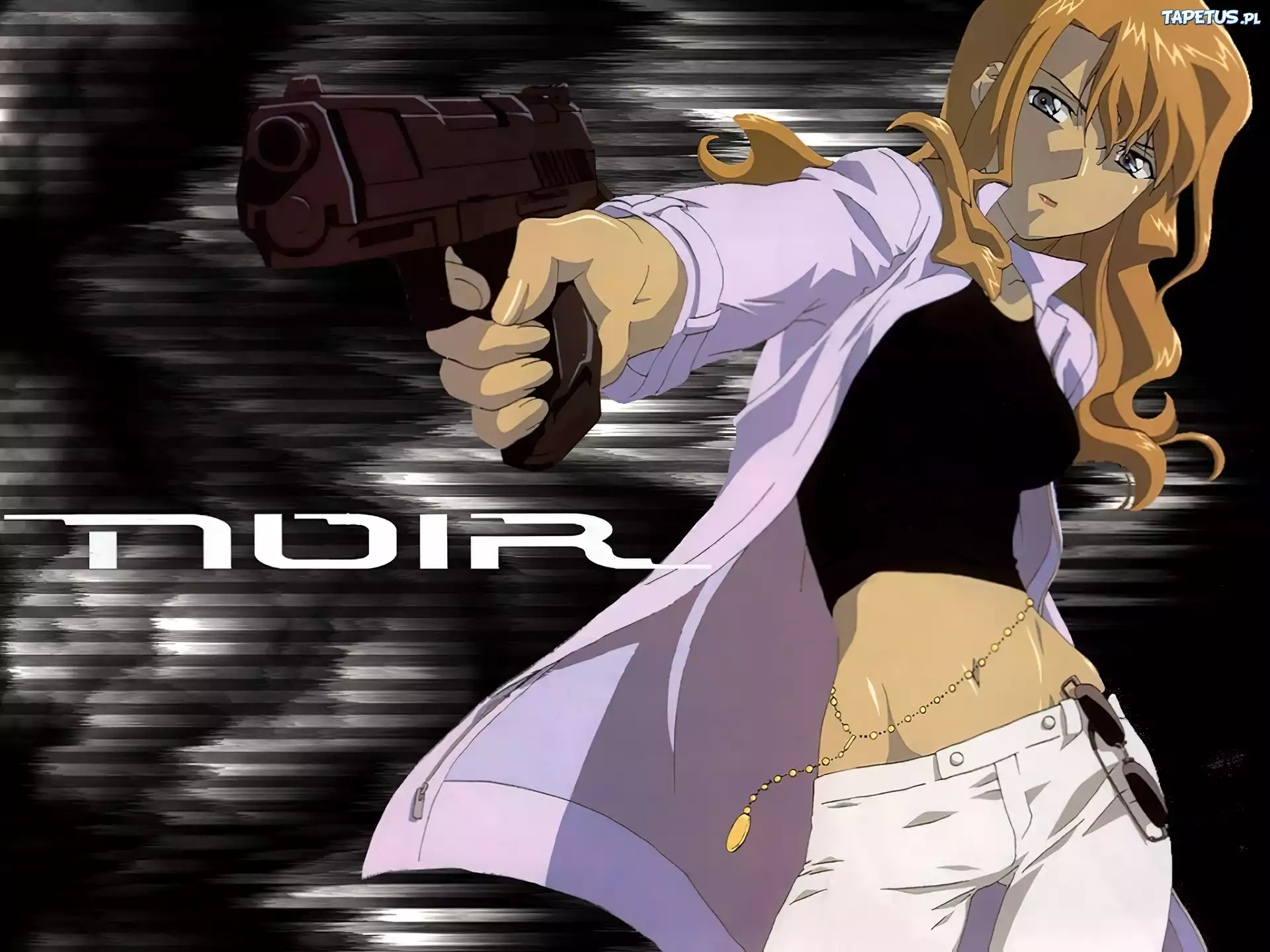 Noir, kobieta, pistolet