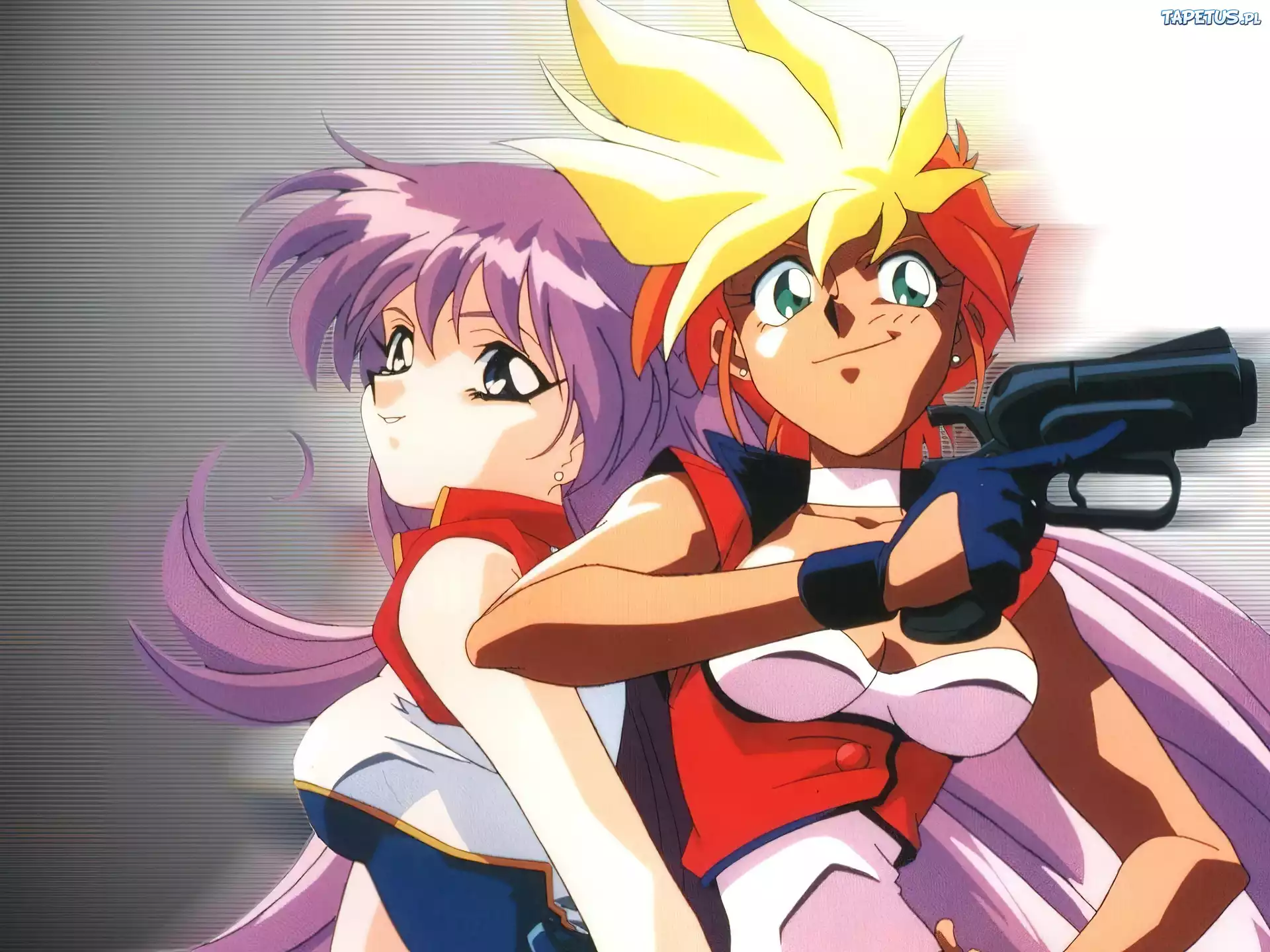 Dirty Pair Flash, dziewczyny, pistolet