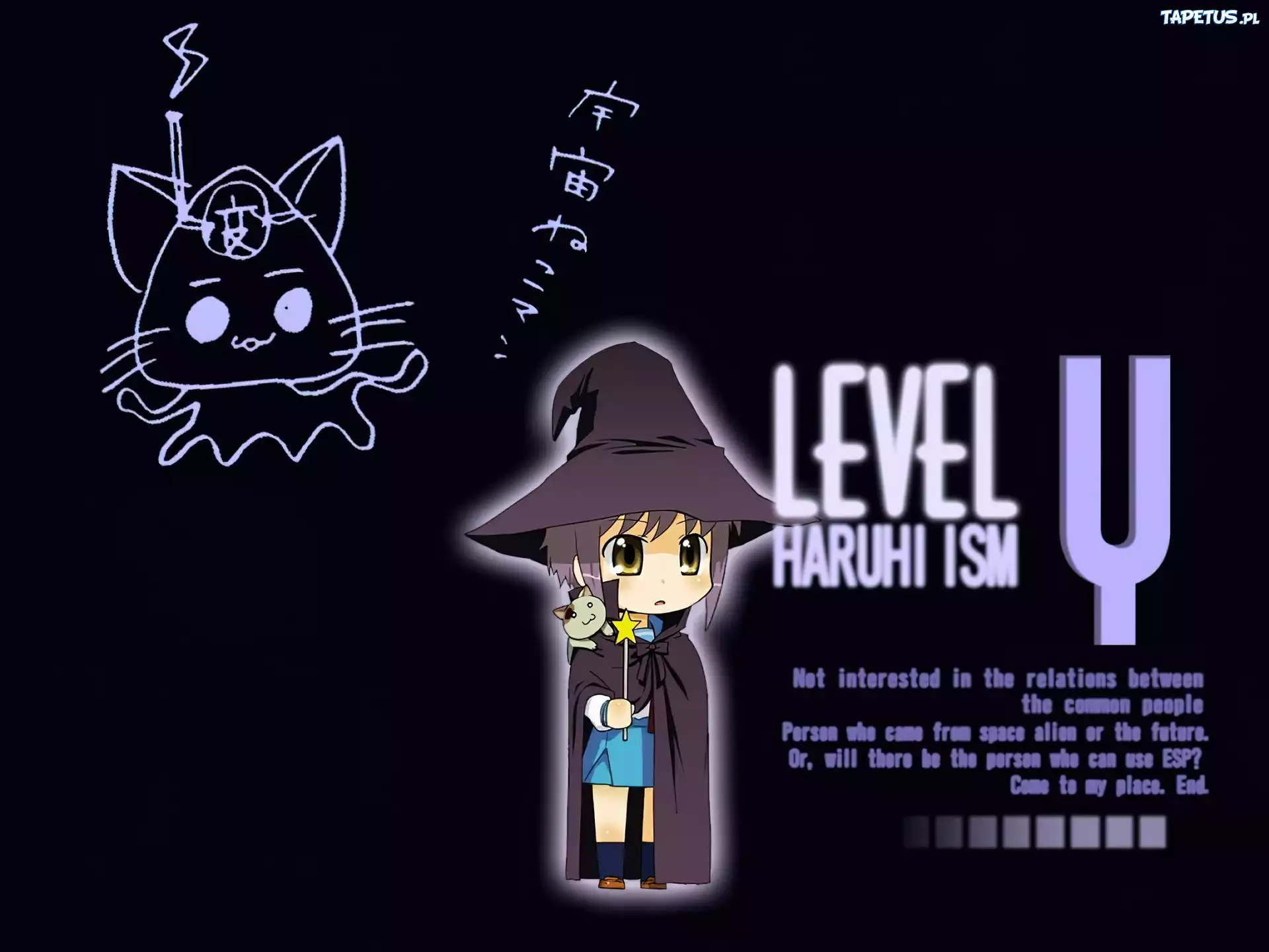 Suzumiya Haruhi No Yuuutsu, czarna czapka, peleryna