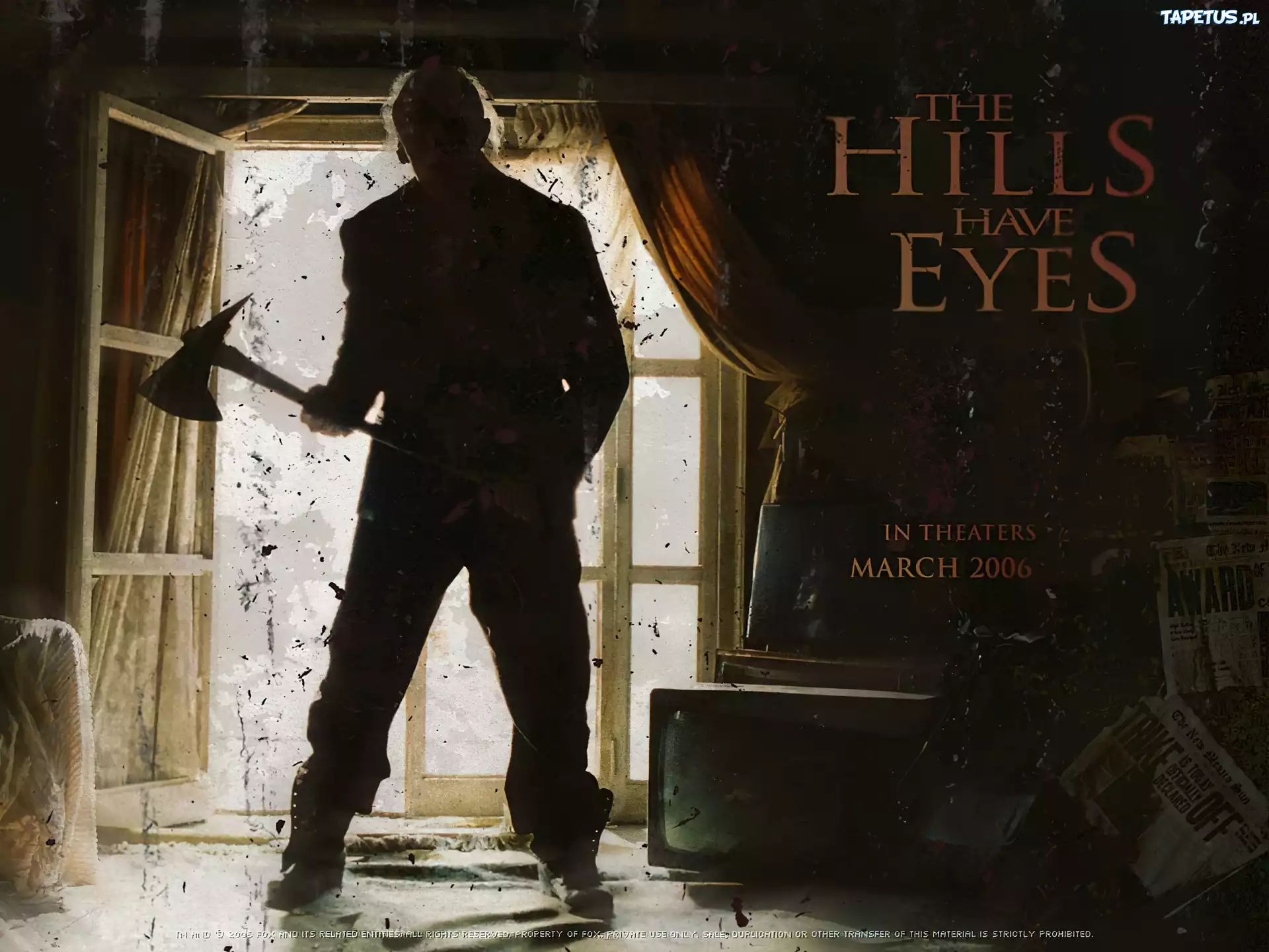 The Hills Have Eyes, dziadek, siekiera, okno, pokój