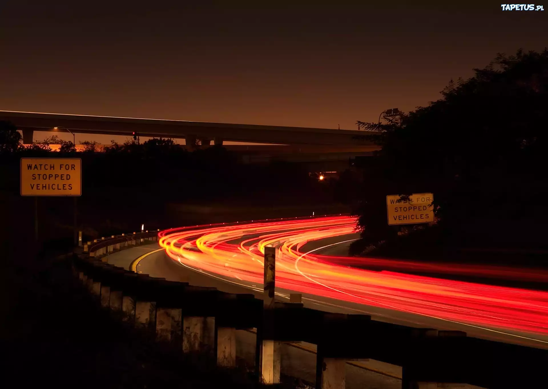 Autostrada, Noc, Zakręt