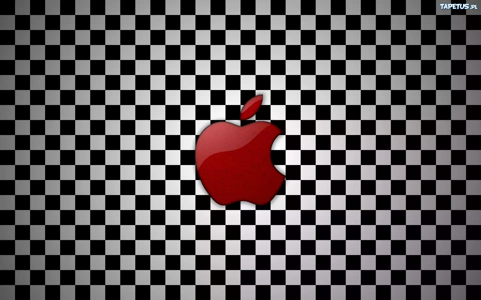 Czerwone, Logo, Szachownica, Apple