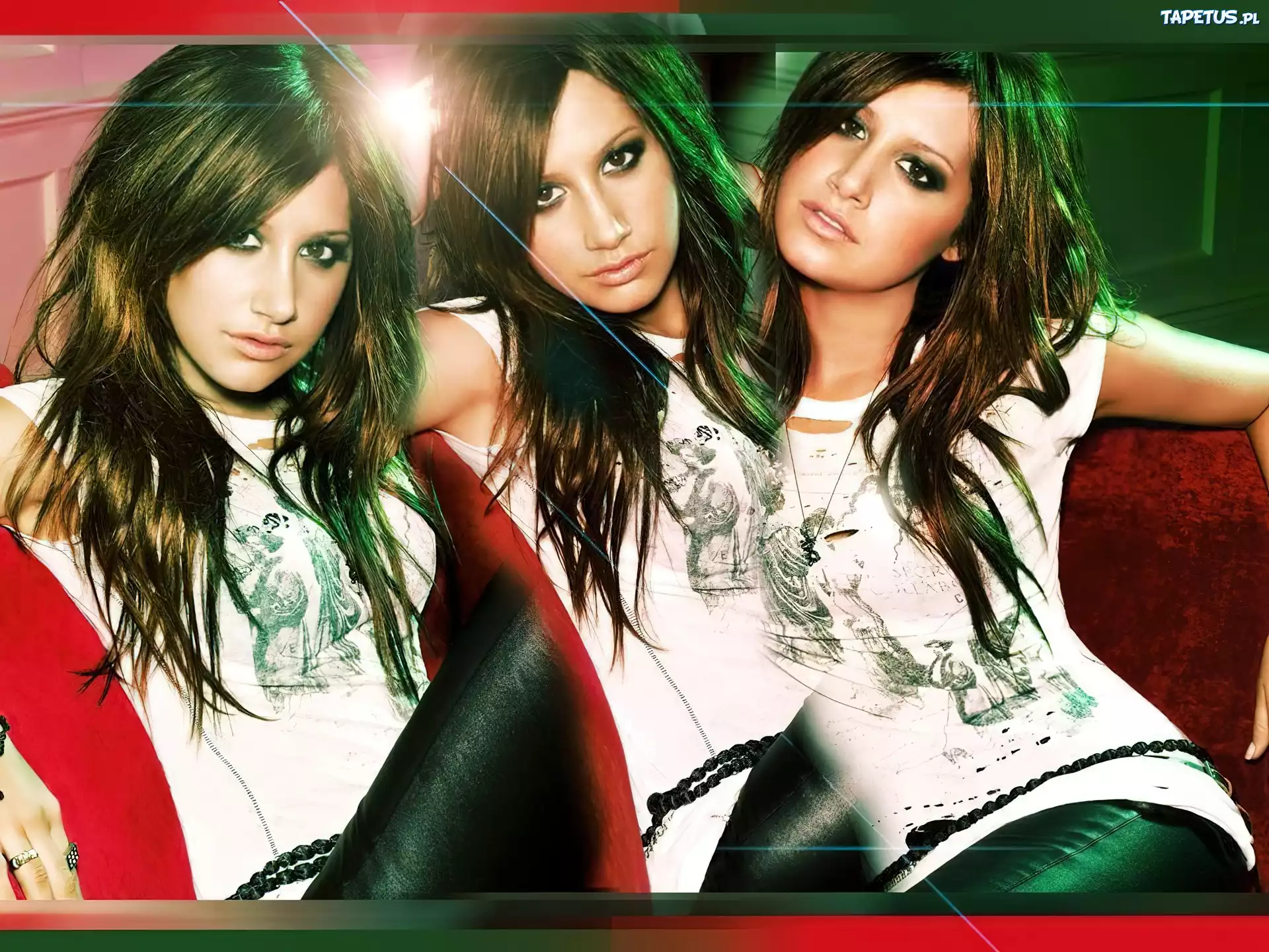 Ashley Tisdale, Skórzane, Spodnie