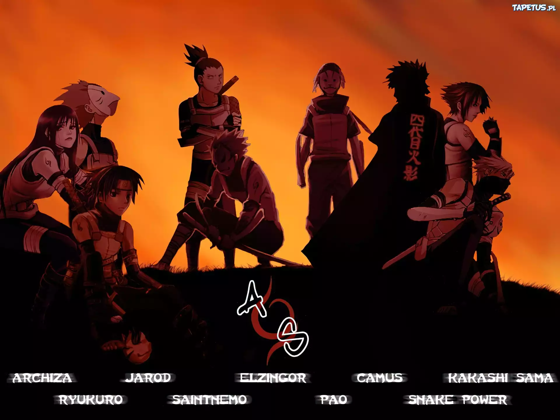 Naruto, wojownicy chińskie znaki