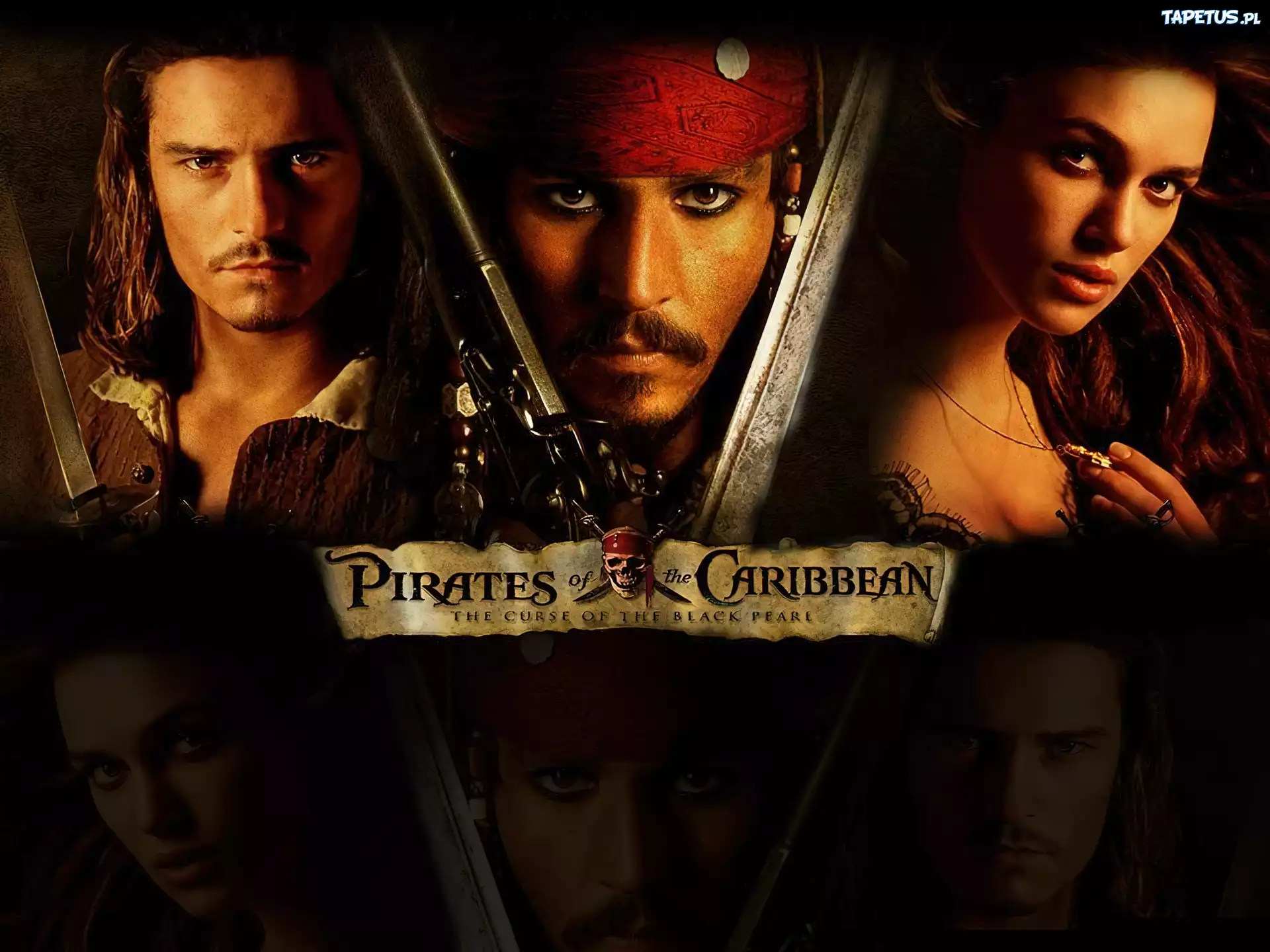 Piraci Z Karaibow Orlando Bloom, Keira Knightley, Johnny Depp, broń