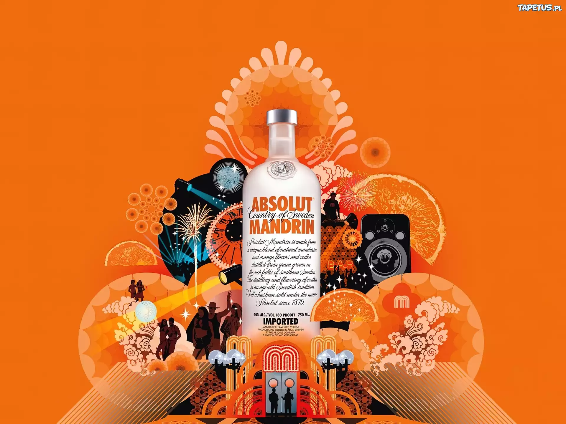 Butelka, Absolut, Mandarynkowa