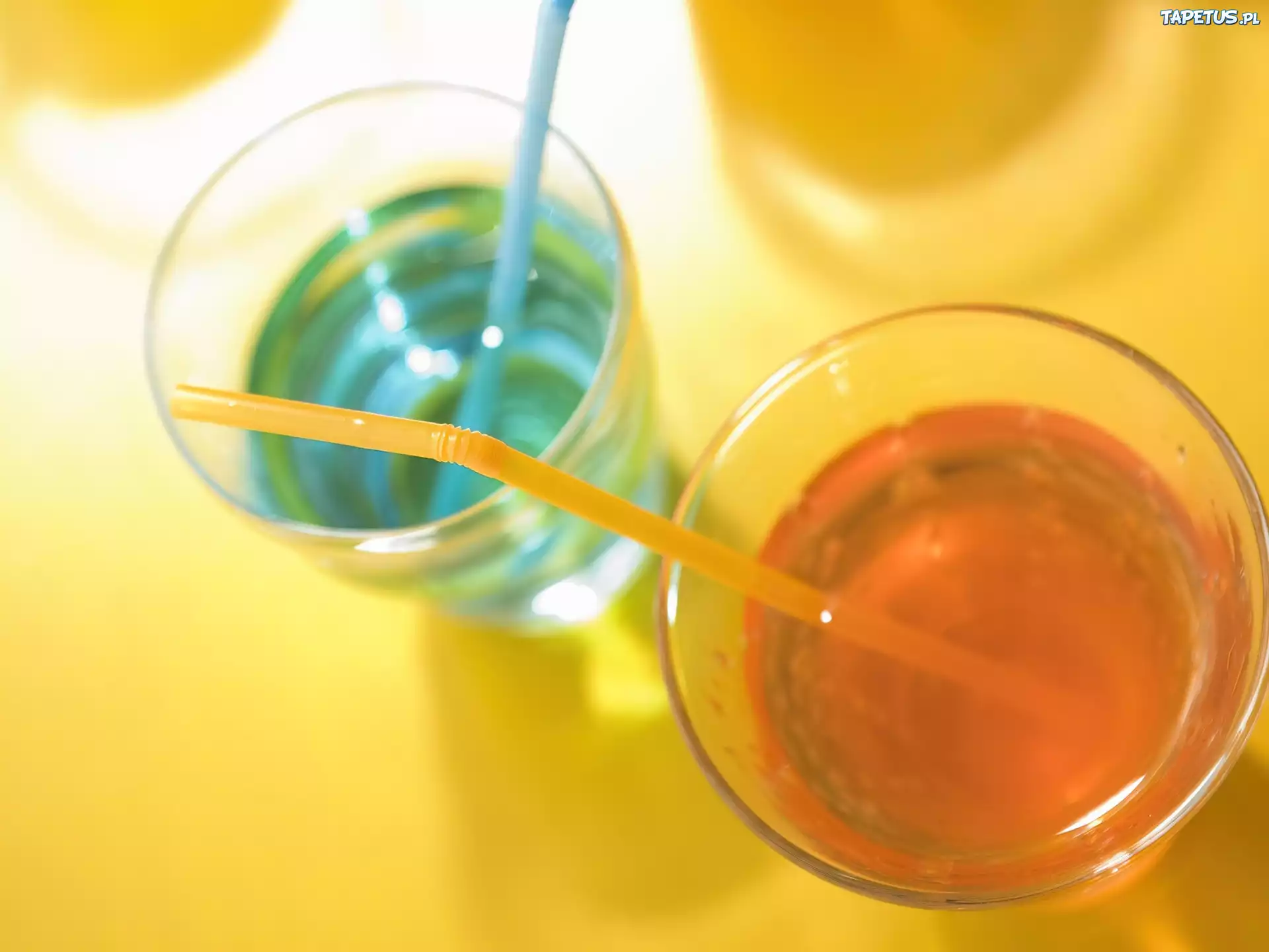 Dwa, Kolorowe, Drinki, Słomki
