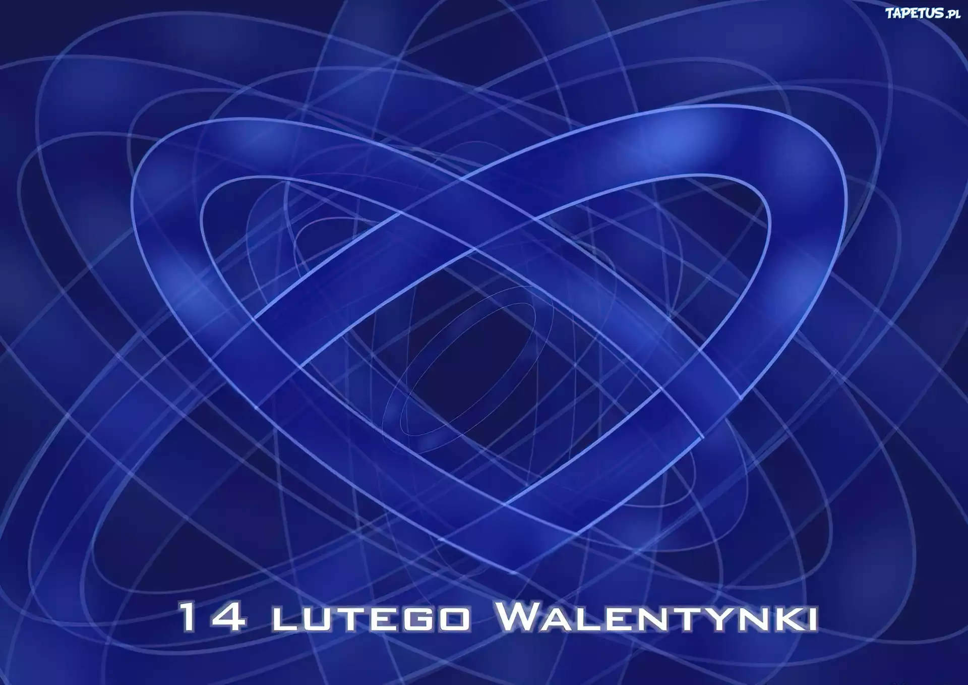 Niebieskie, Spiralne, Serca, Napis, Walentynki