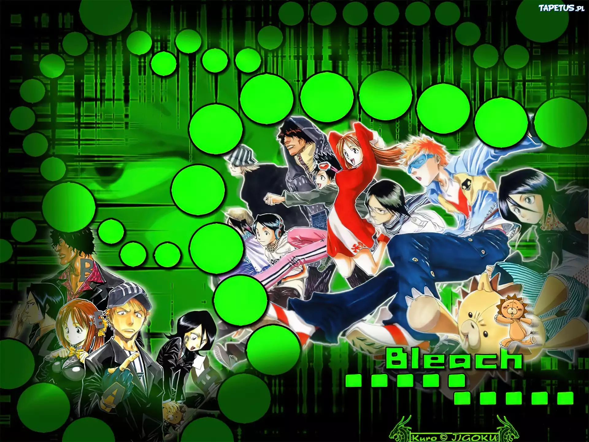 Bleach, ludzie, napisy, kropki