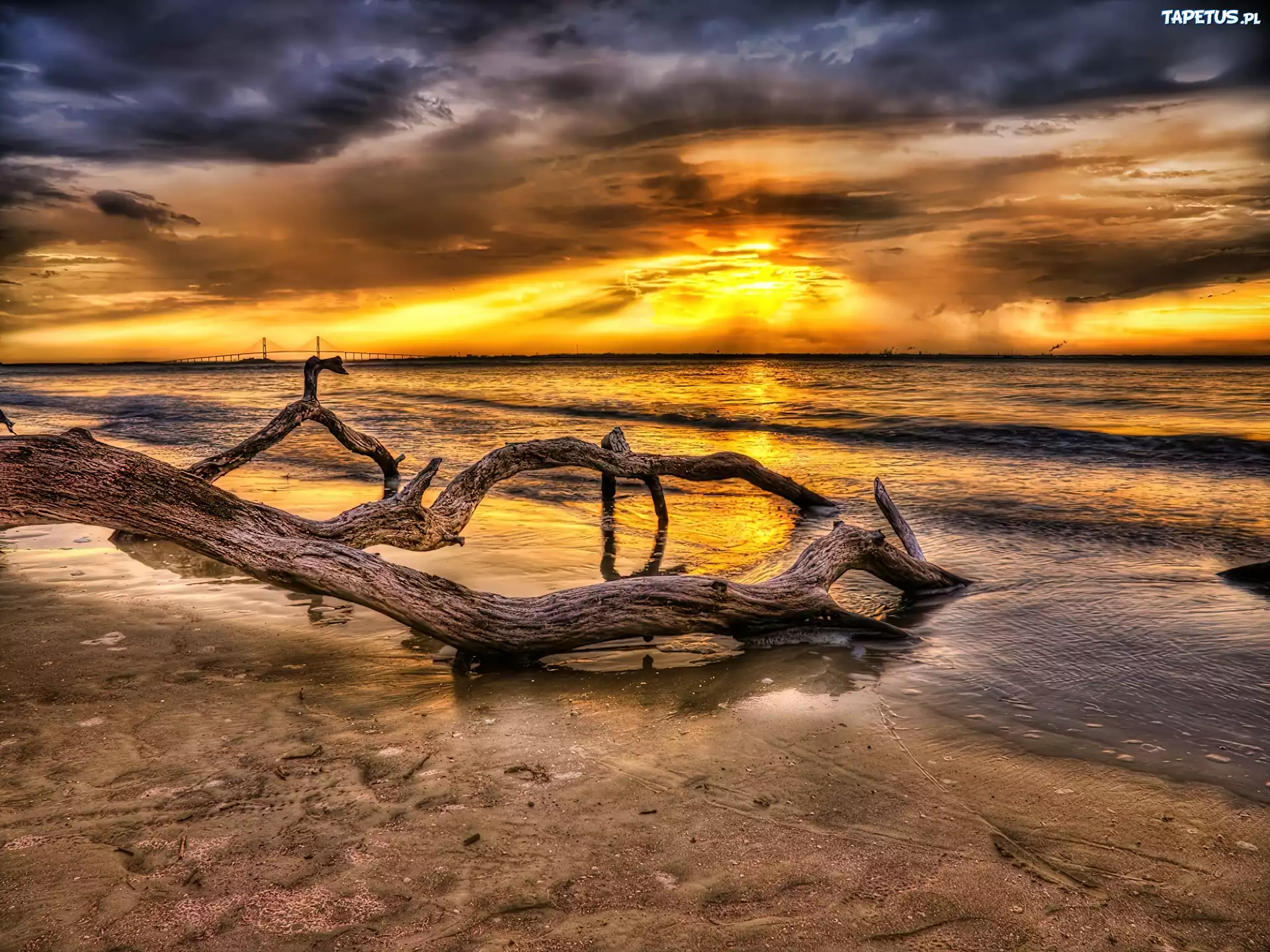 Zachód, Słońca, Plaża